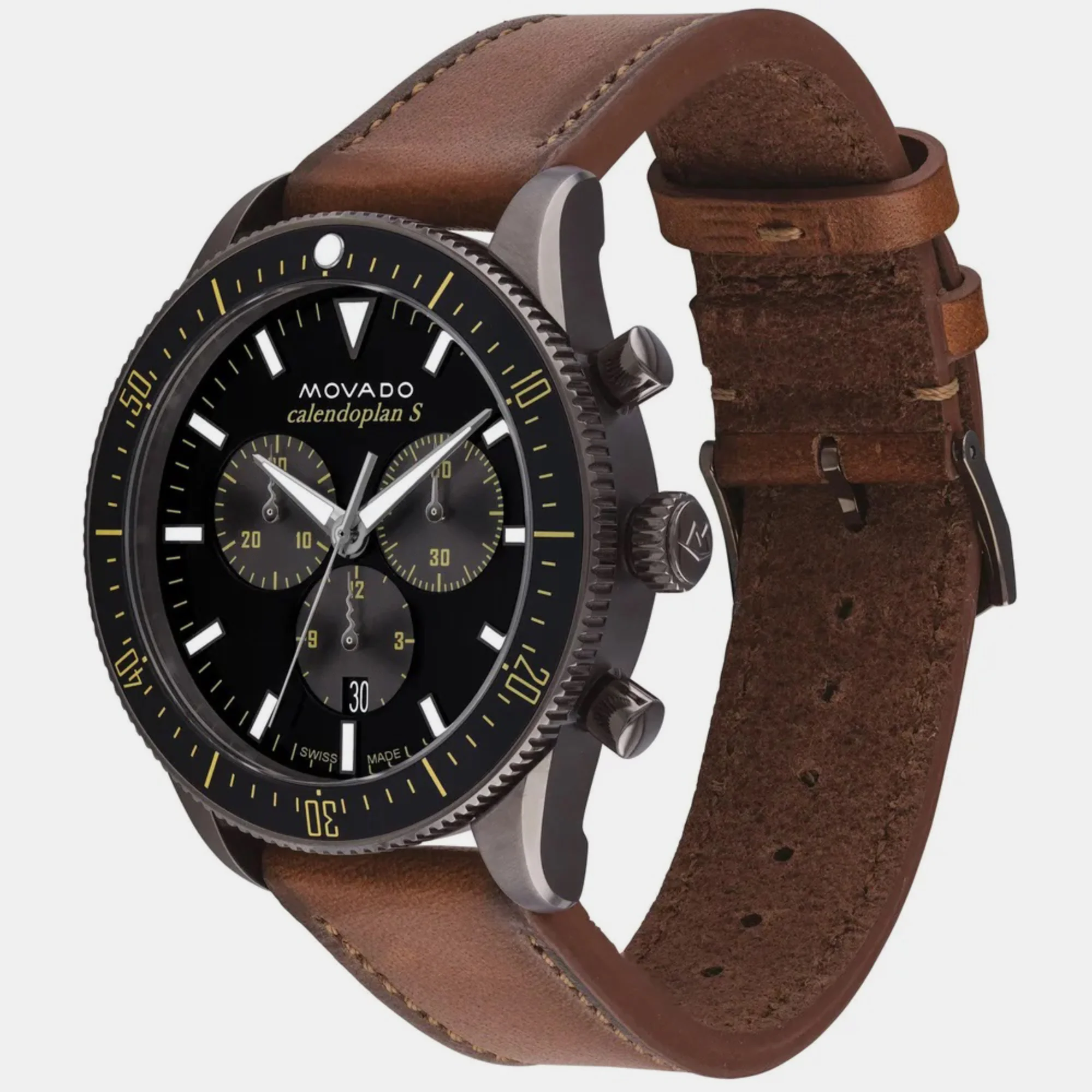 Heritage Men Quartz Black Dial Chronograph Leather Watch 3650123 - Image 3