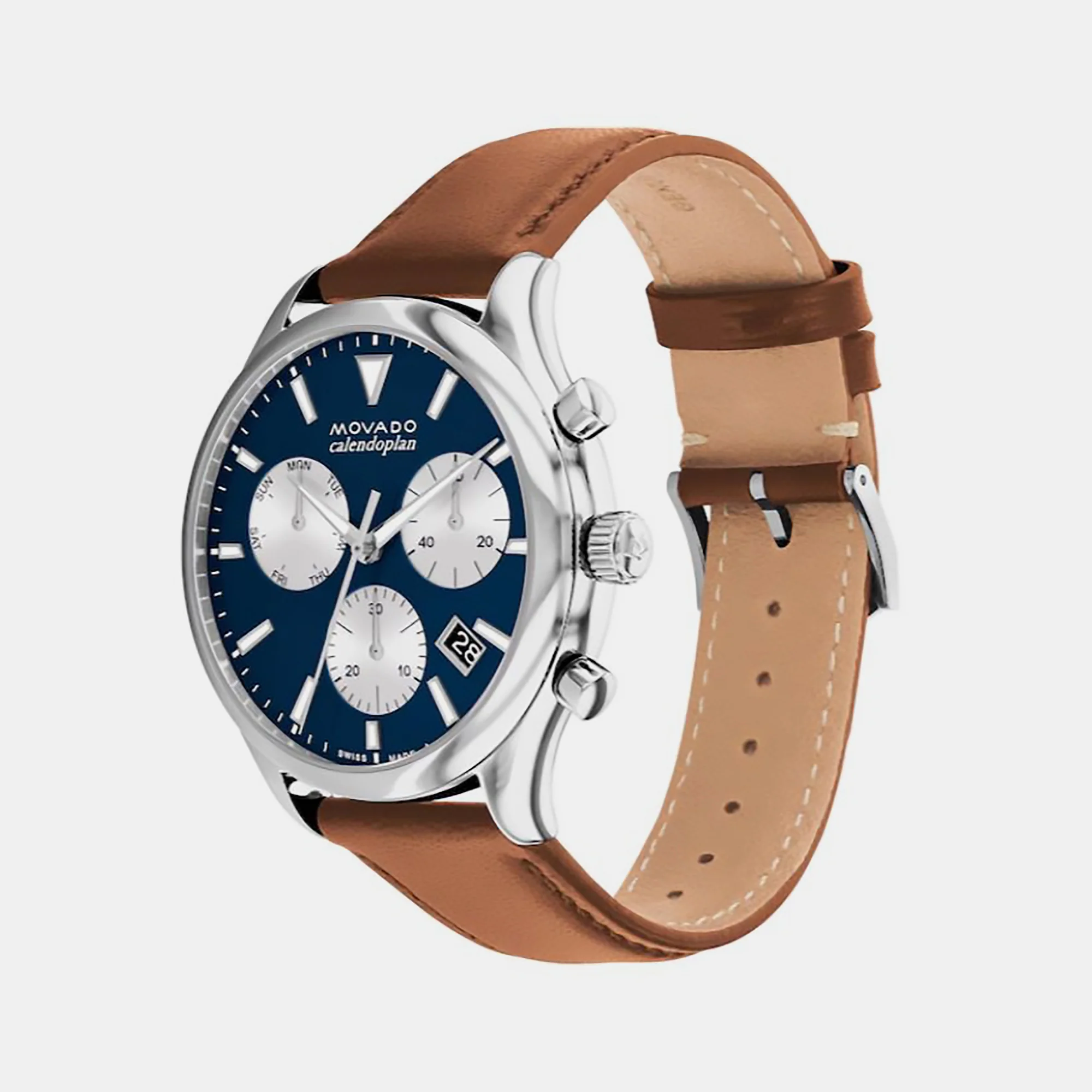 Heritage Men Quartz Blue Dial Chronograph Leather Watch 3650161 - Image 2