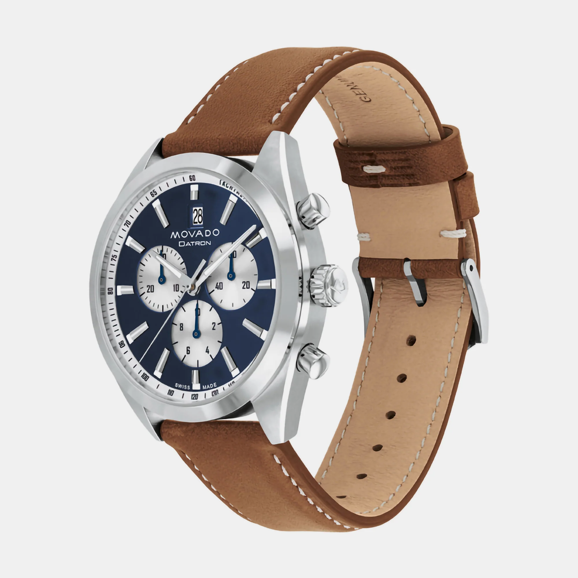 Heritage Men Quartz Blue Dial Chronograph Leather Watch 3650181 - Image 2