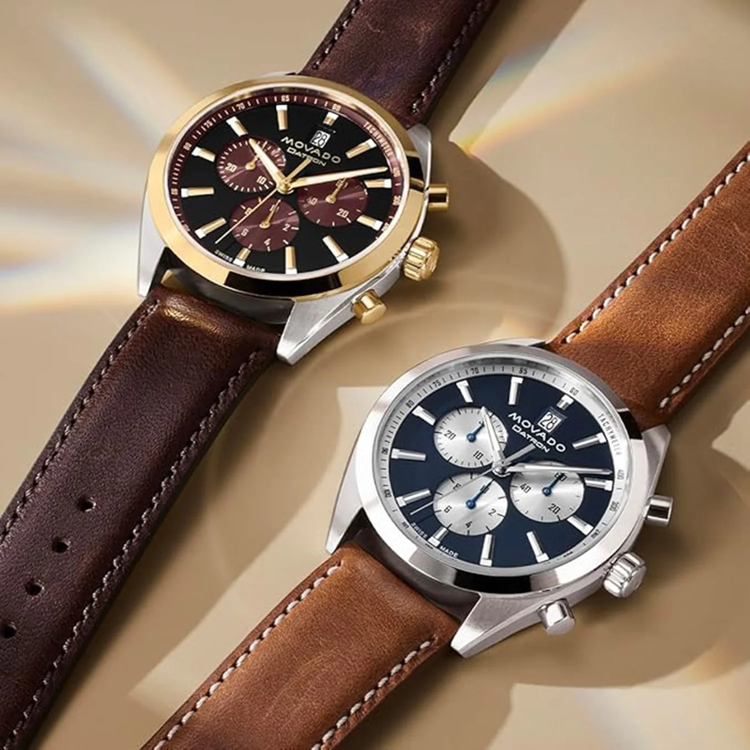 Heritage Men Quartz Blue Dial Chronograph Leather Watch 3650181 - Image 4