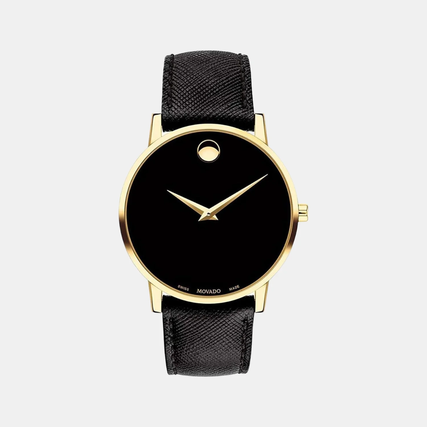 Museum Classic Men Quartz Black Dial Analog Leather Watch 607195