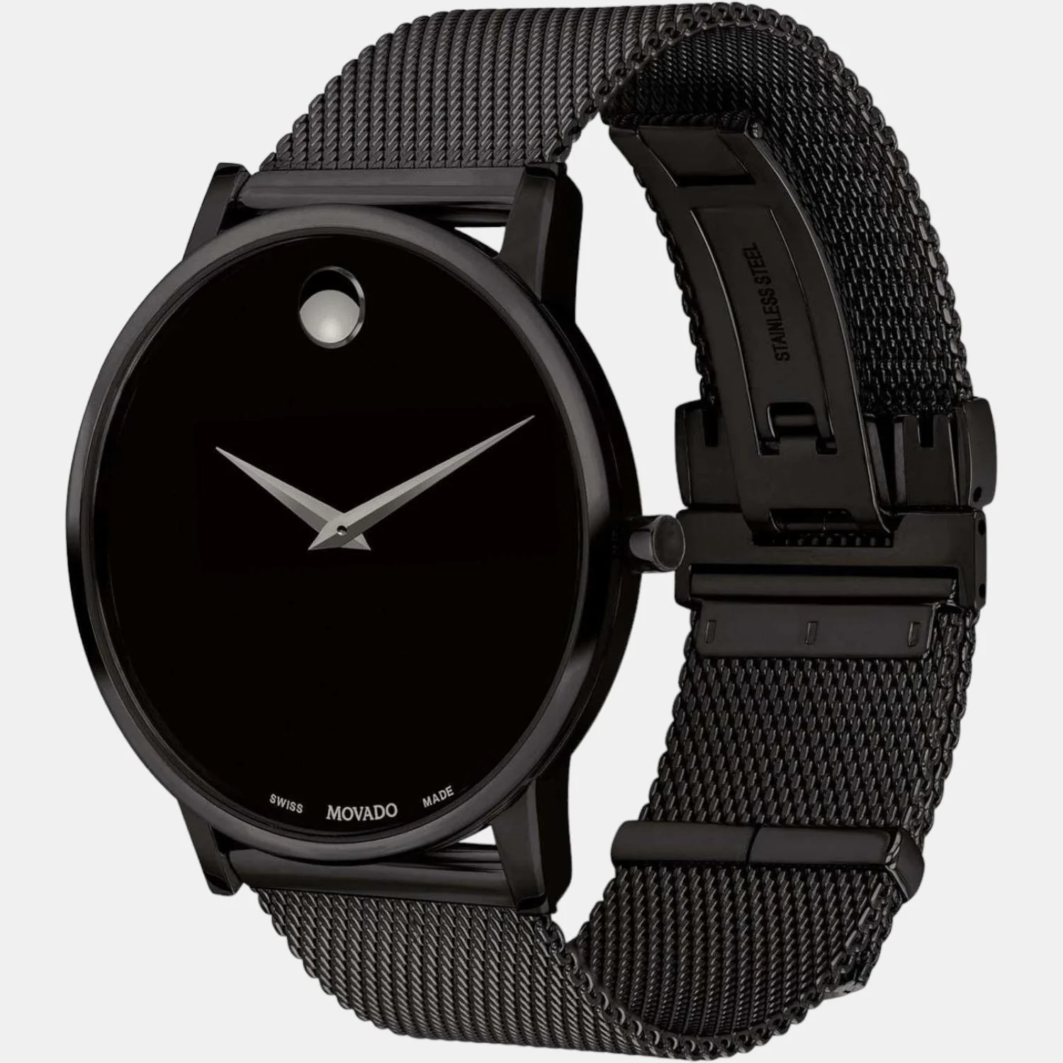 Museum Classic Men Quartz Black Dial Analog Stainless Steel Watch 607395 - Image 2