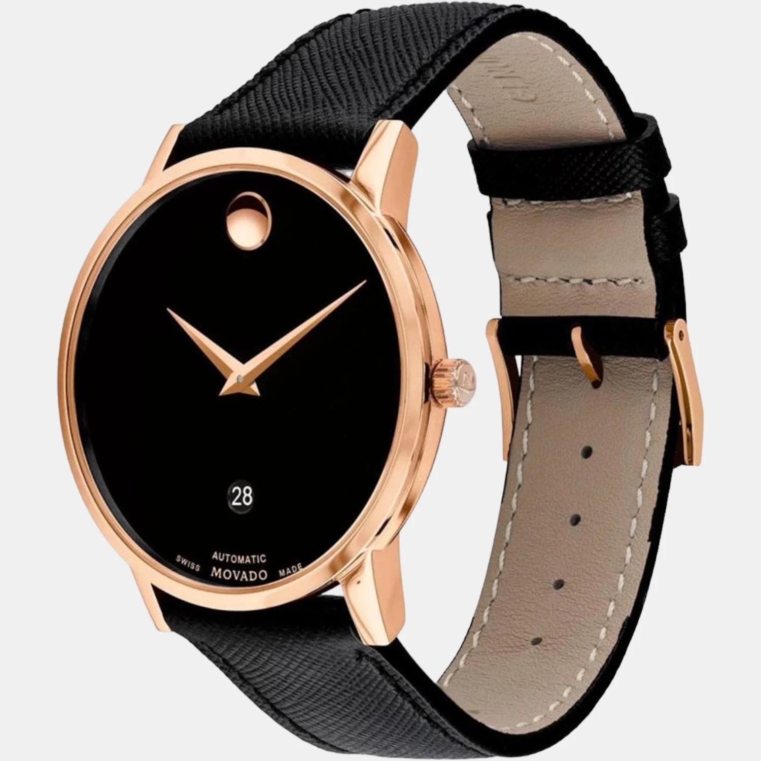 Museum Men Automatic Black Dial Analog Leather Watch 607474 - Image 2