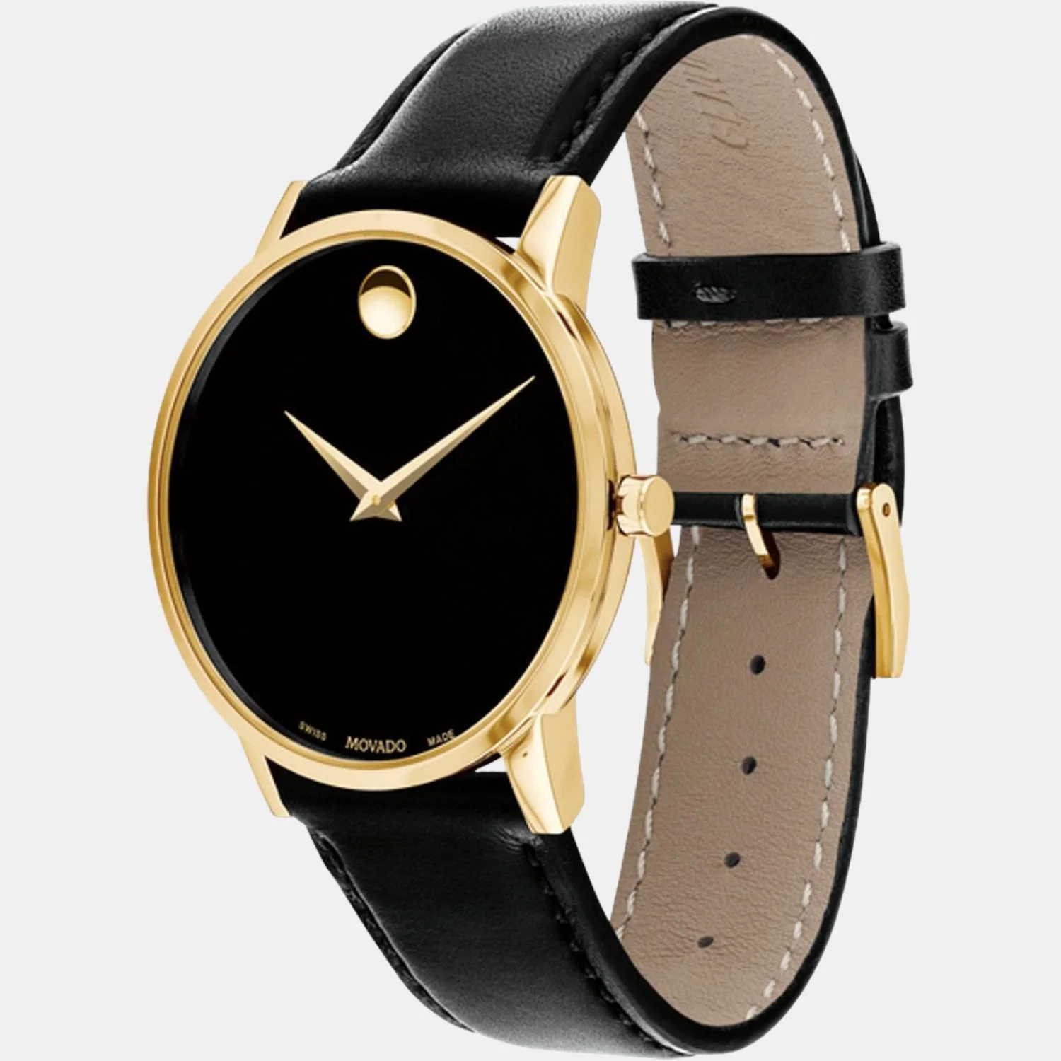 Museum Men Quartz Black Dial Analog Leather Watch 607271 - Image 2