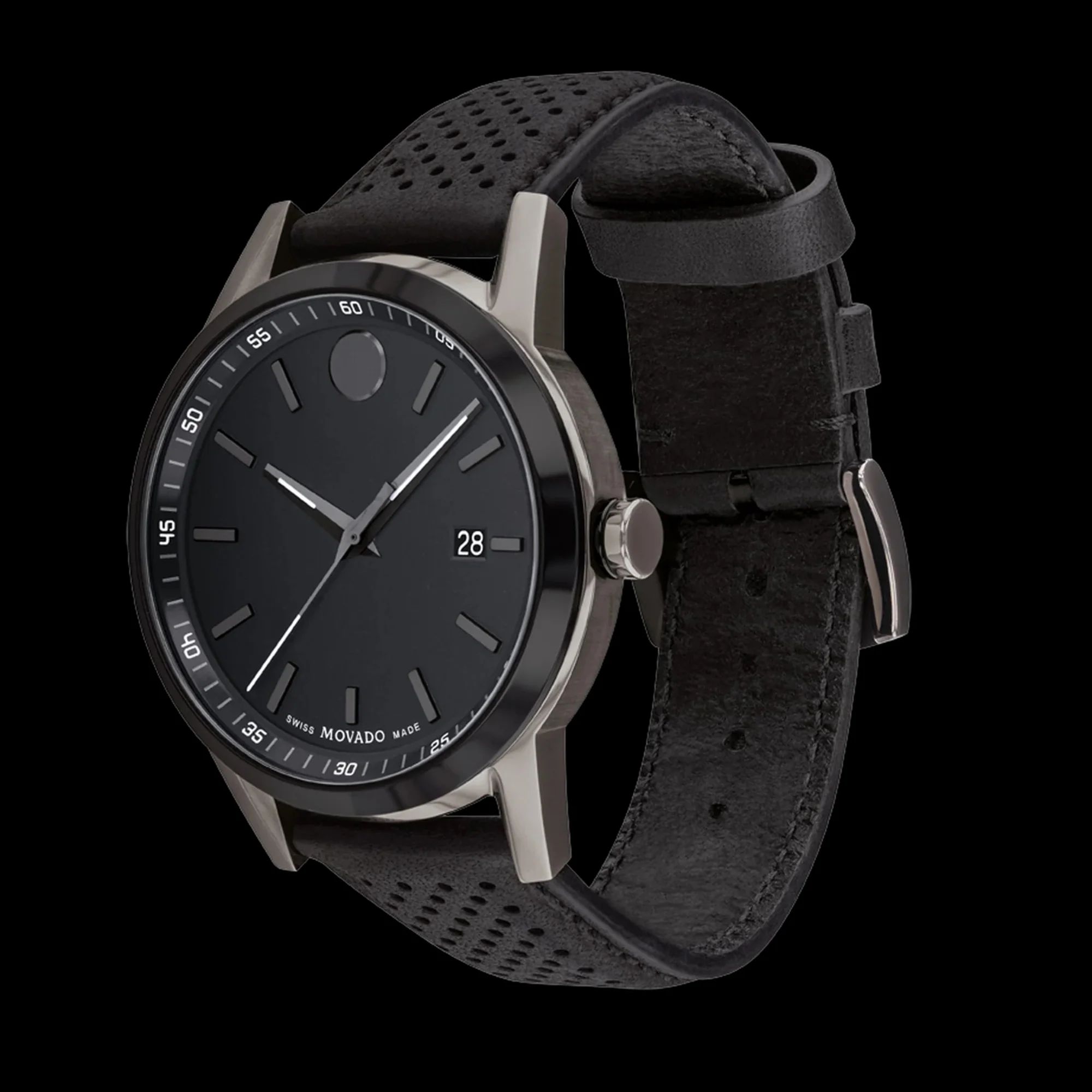 Museum Men Quartz Black Dial Analog Leather Watch 607559 - Image 4