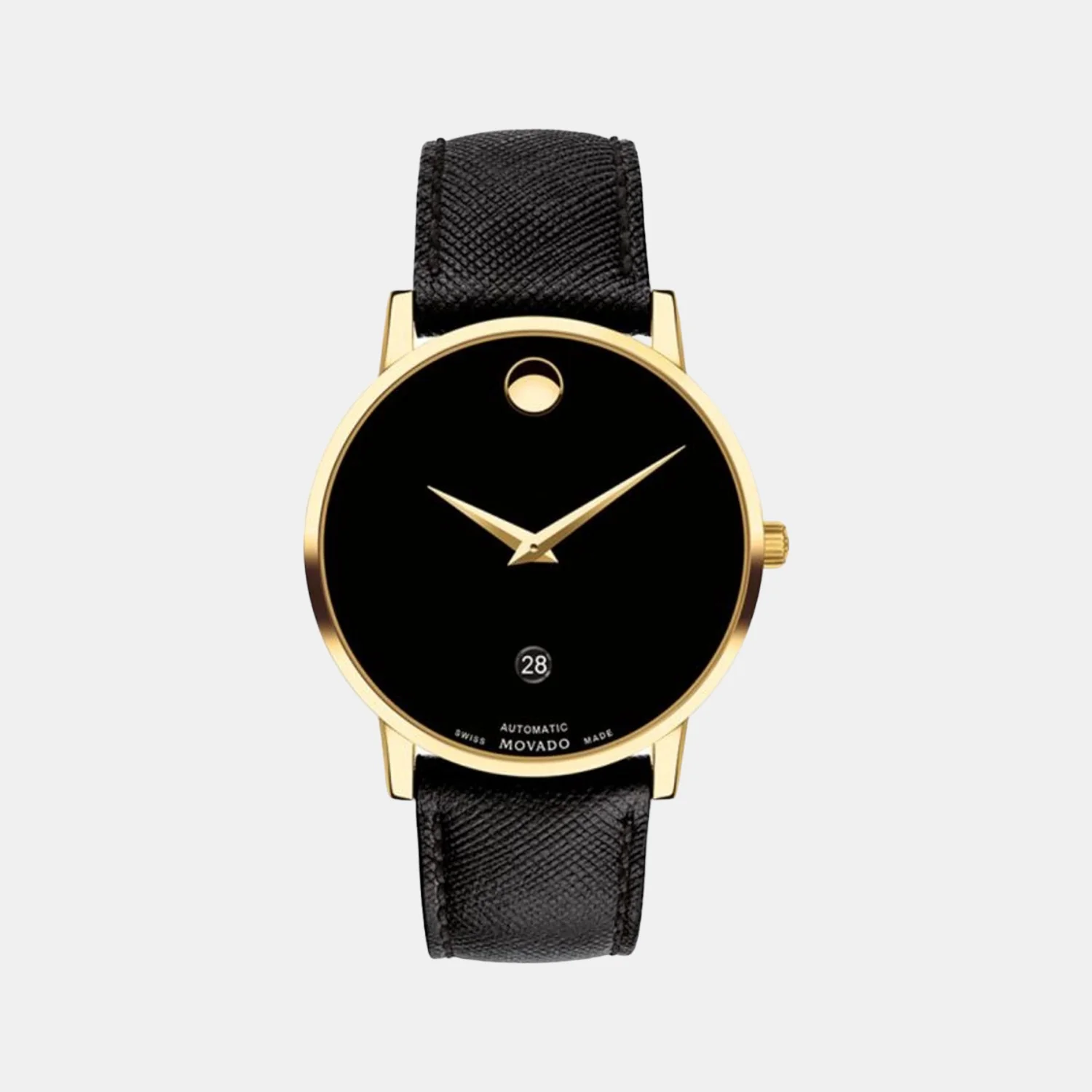 Museum Men Quartz Black Dial Analog Leather Watch 607566