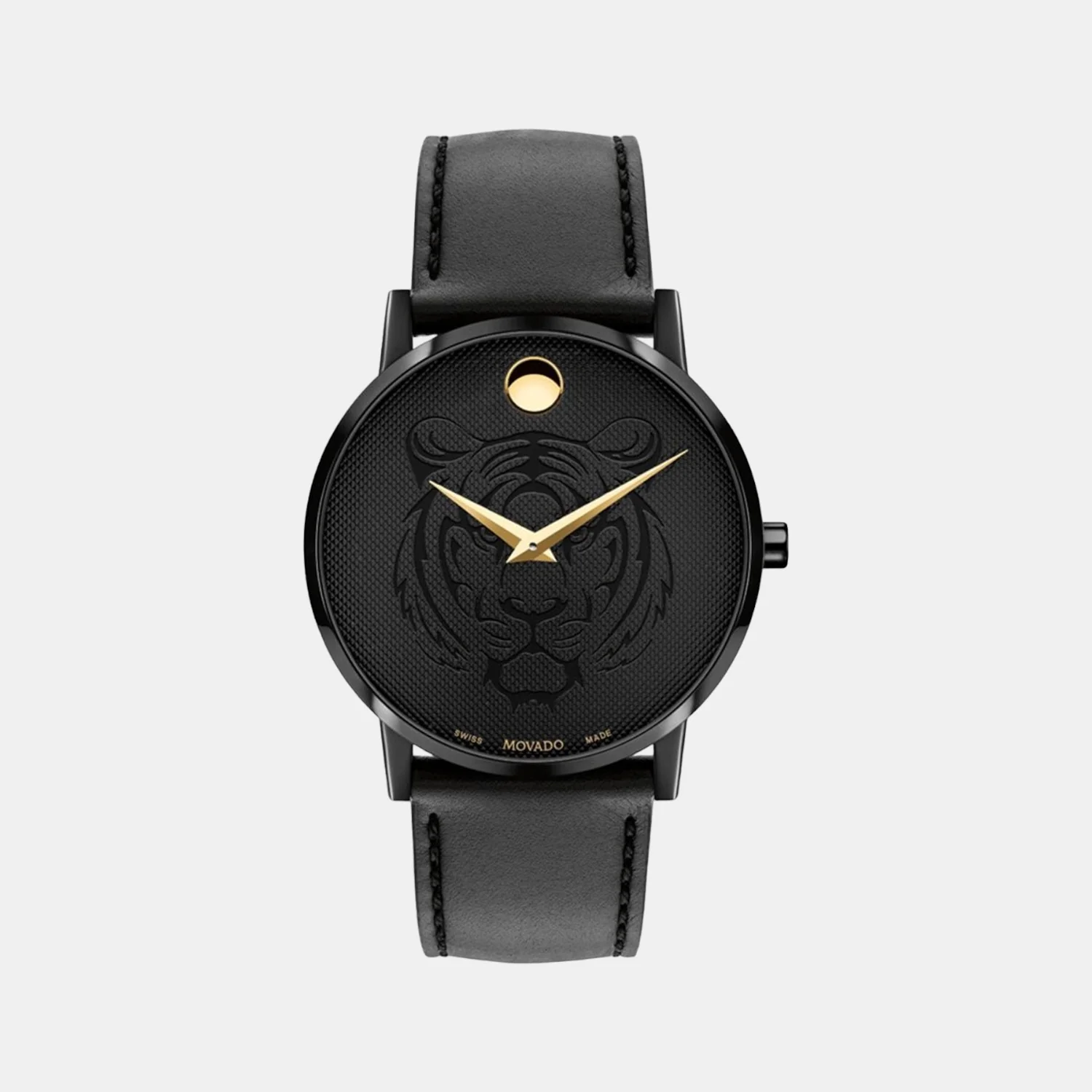 Museum Men Quartz Black Dial Analog Leather Watch 607586 - Image 2