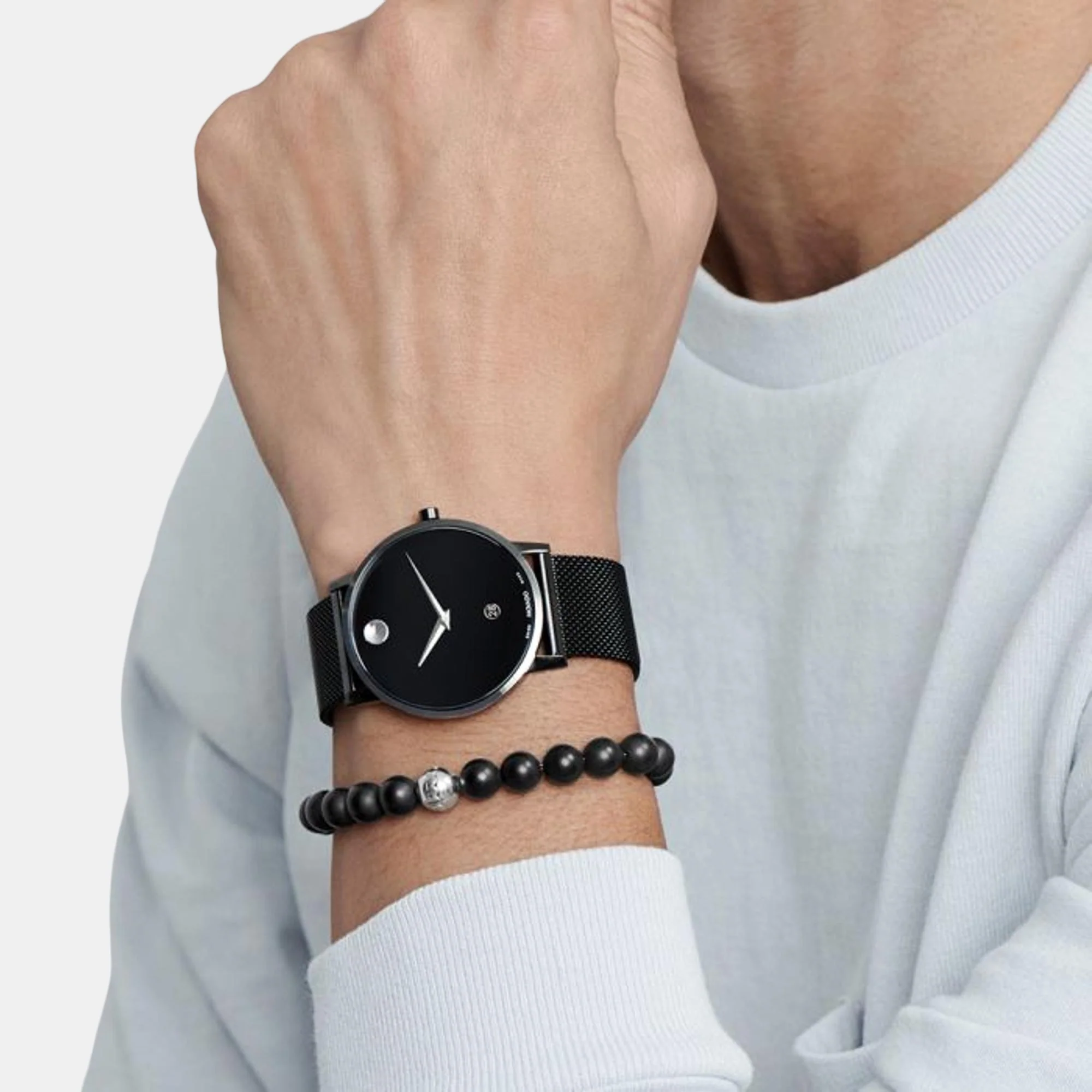 Museum Men Quartz Black Dial Analog Stainless Steel Watch 607568 - Image 3