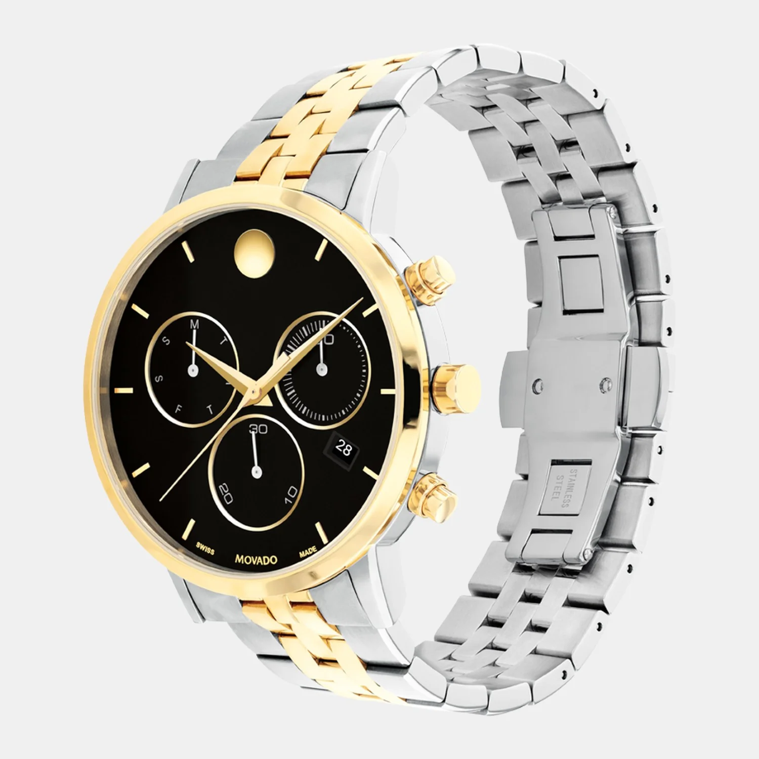 Museum Men Quartz Black Dial Chronograph Stainless Steel Watch 607777 - Image 4