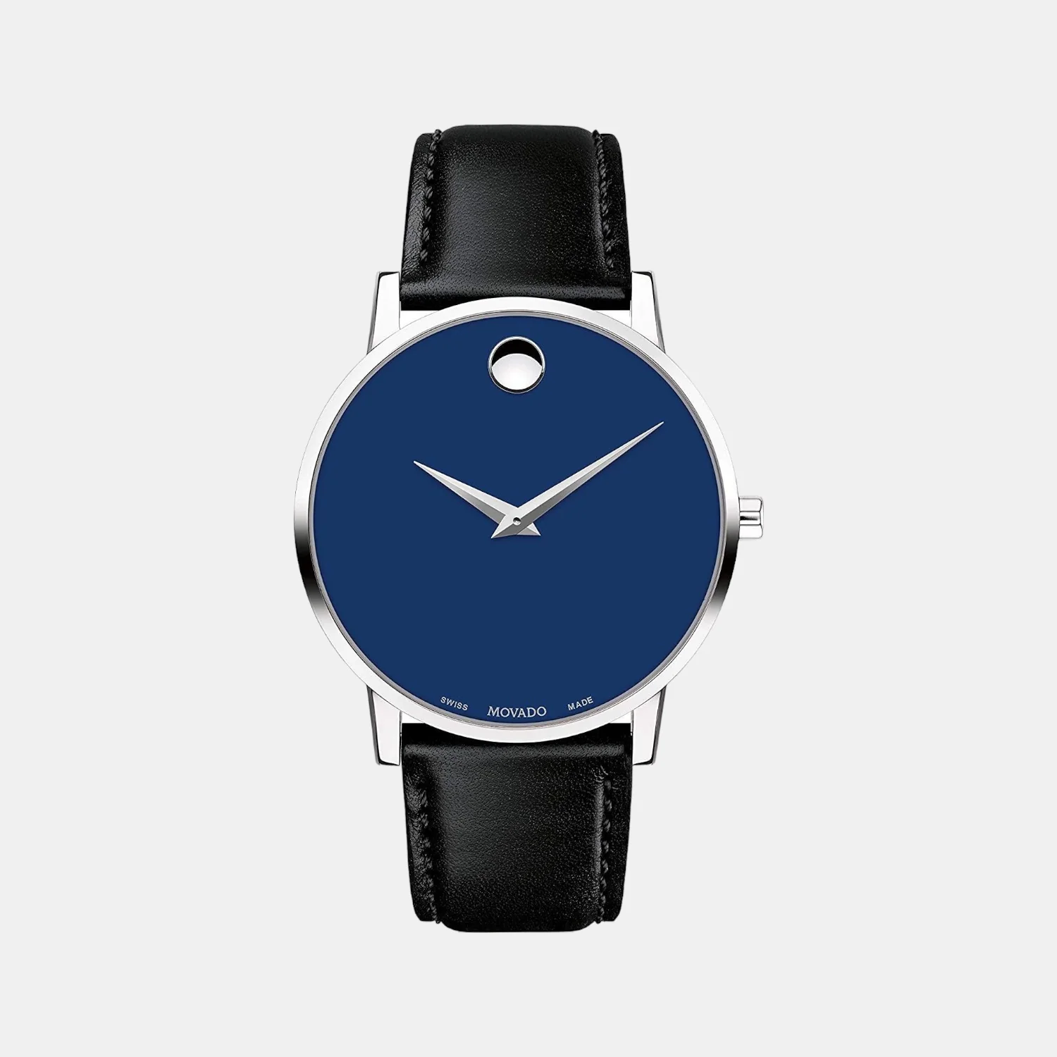 Museum Men Quartz Blue Dial Analog Leather Watch 607270
