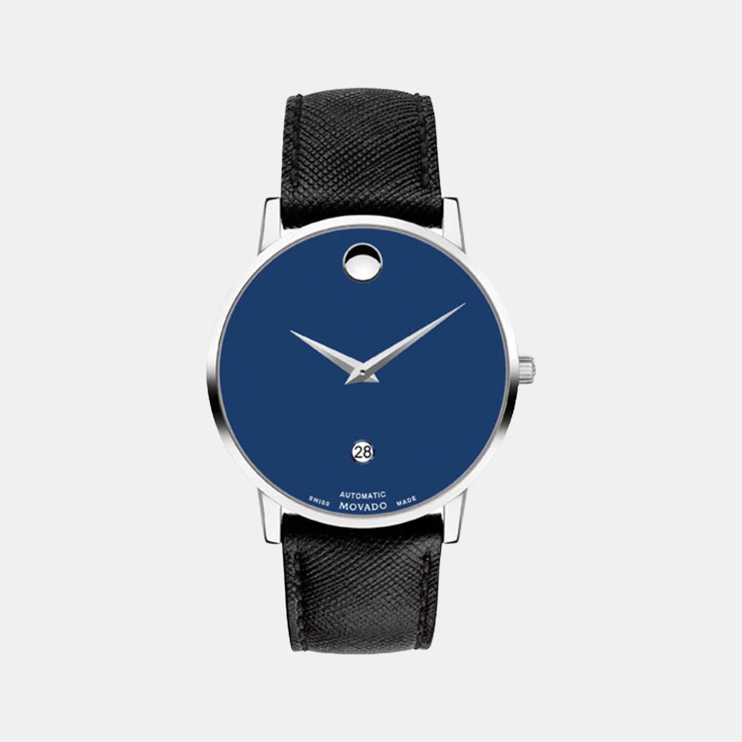 Museum Men Quartz Blue Dial Analog Leather Watch 607565