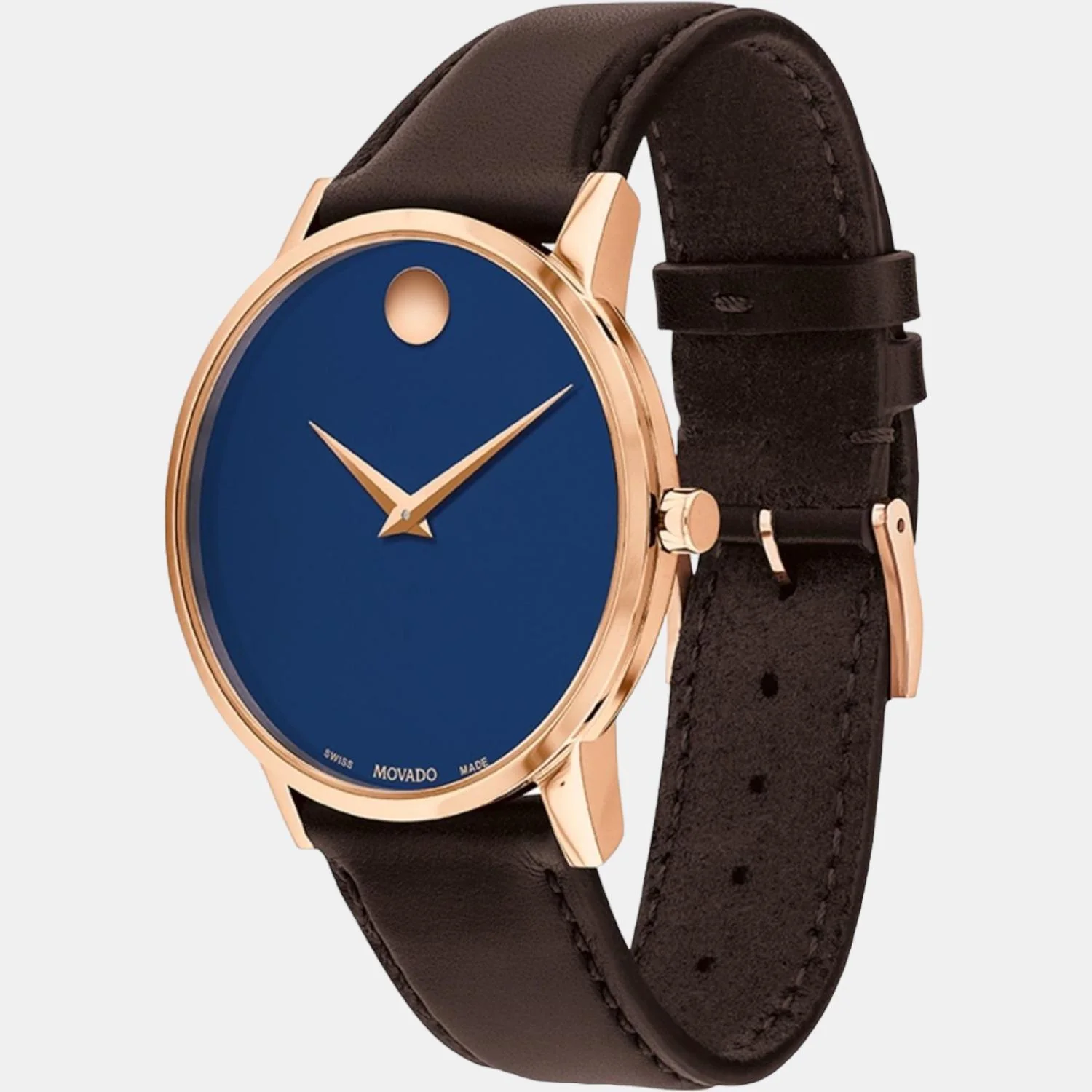 Museum Men Quartz Blue Dial Analog Leather Watch 607597 - Image 2