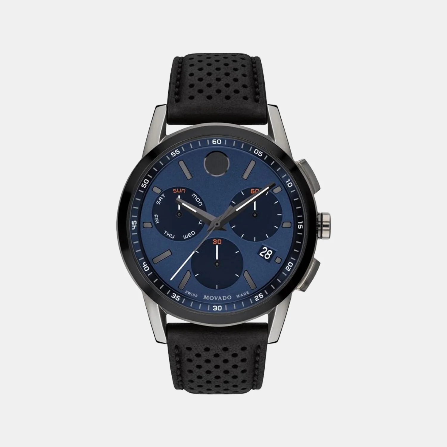Museum Men Quartz Blue Dial Chronograph Leather Watch 607561