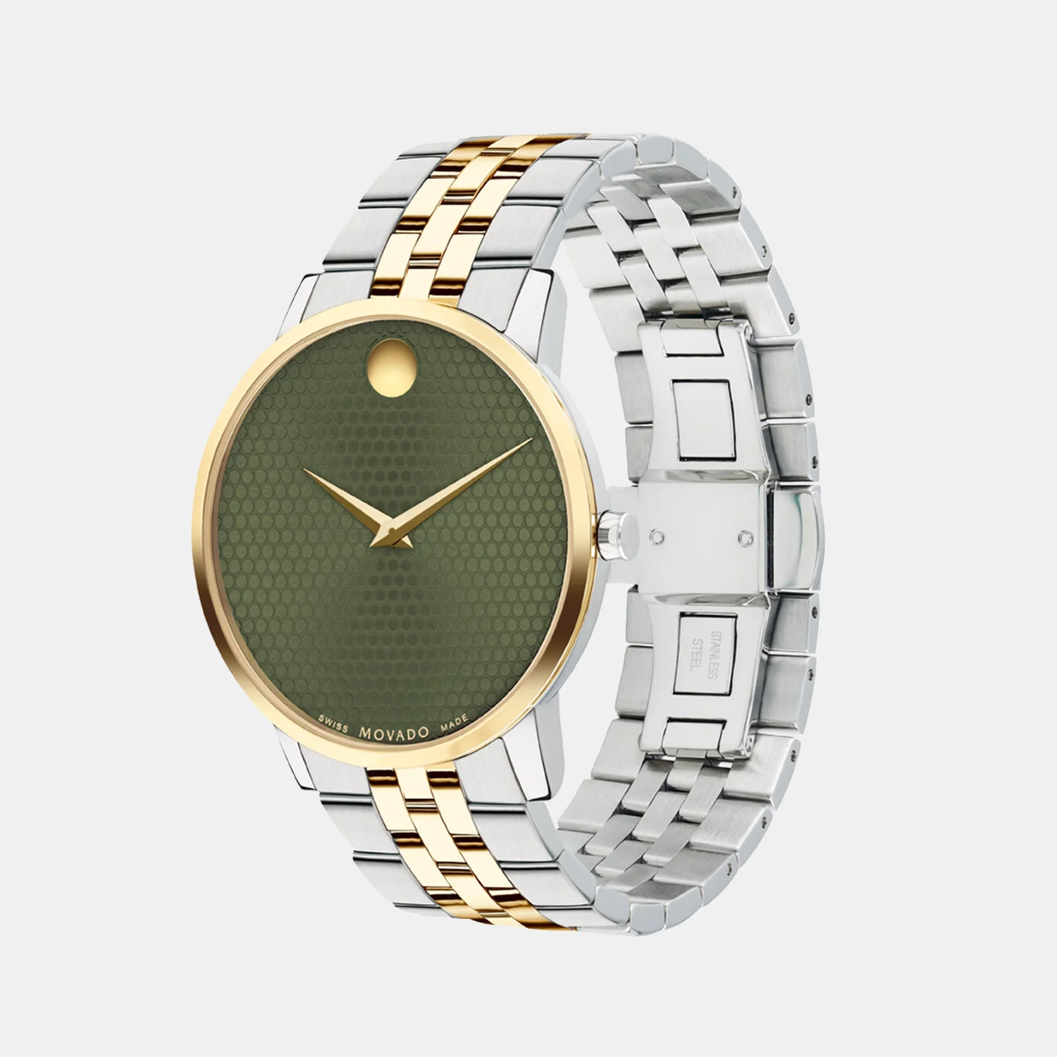 Museum Men Quartz Green Dial Analog Stainless Steel Watch 607849 - Image 3