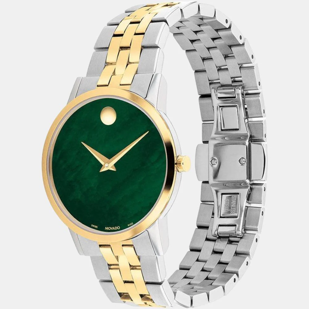 Museum Women Quartz Green Dial Analog Stainless Steel Watch 607631 - Image 2