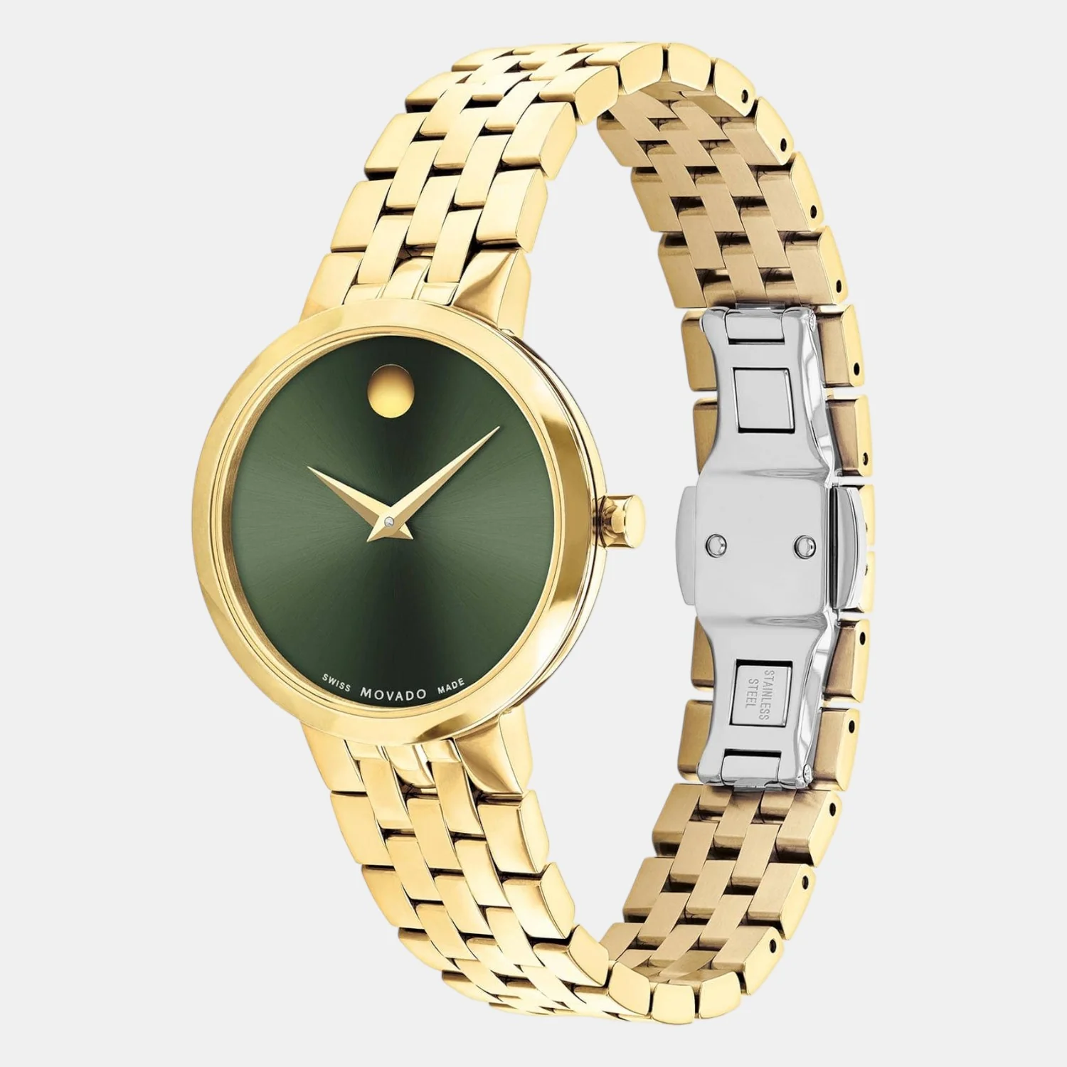 Museum Women Quartz Green Dial Analog Stainless Steel Watch 607942 - Image 2