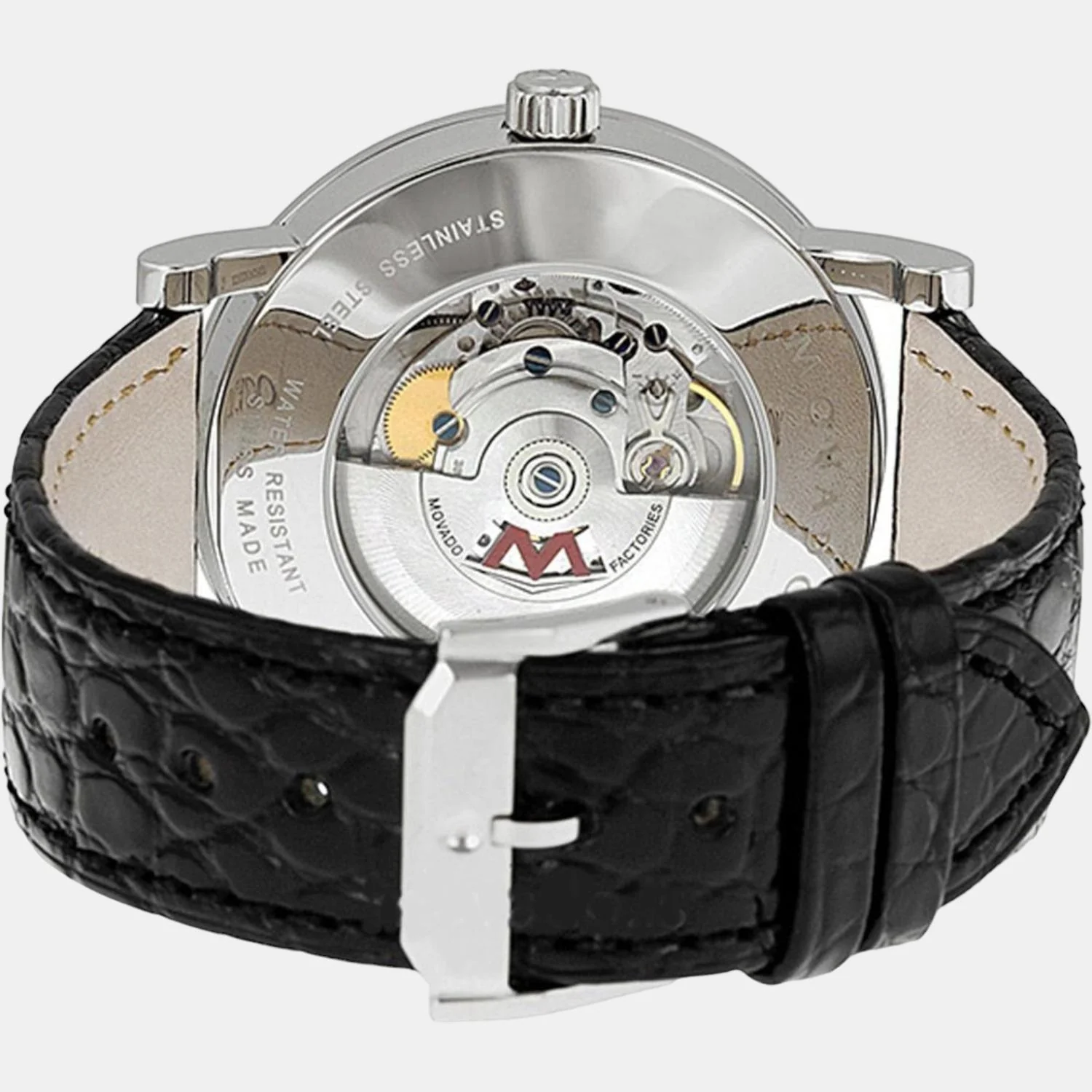 Red Label Men Quartz Black Dial Analog Leather Watch 606112 - Image 3
