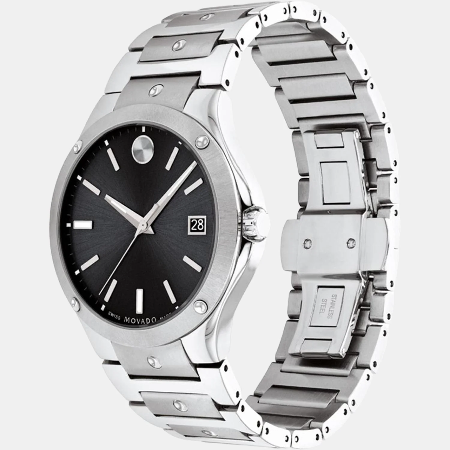 Se Men Quartz Black Dial Analog Stainless Steel Watch 607541 - Image 3