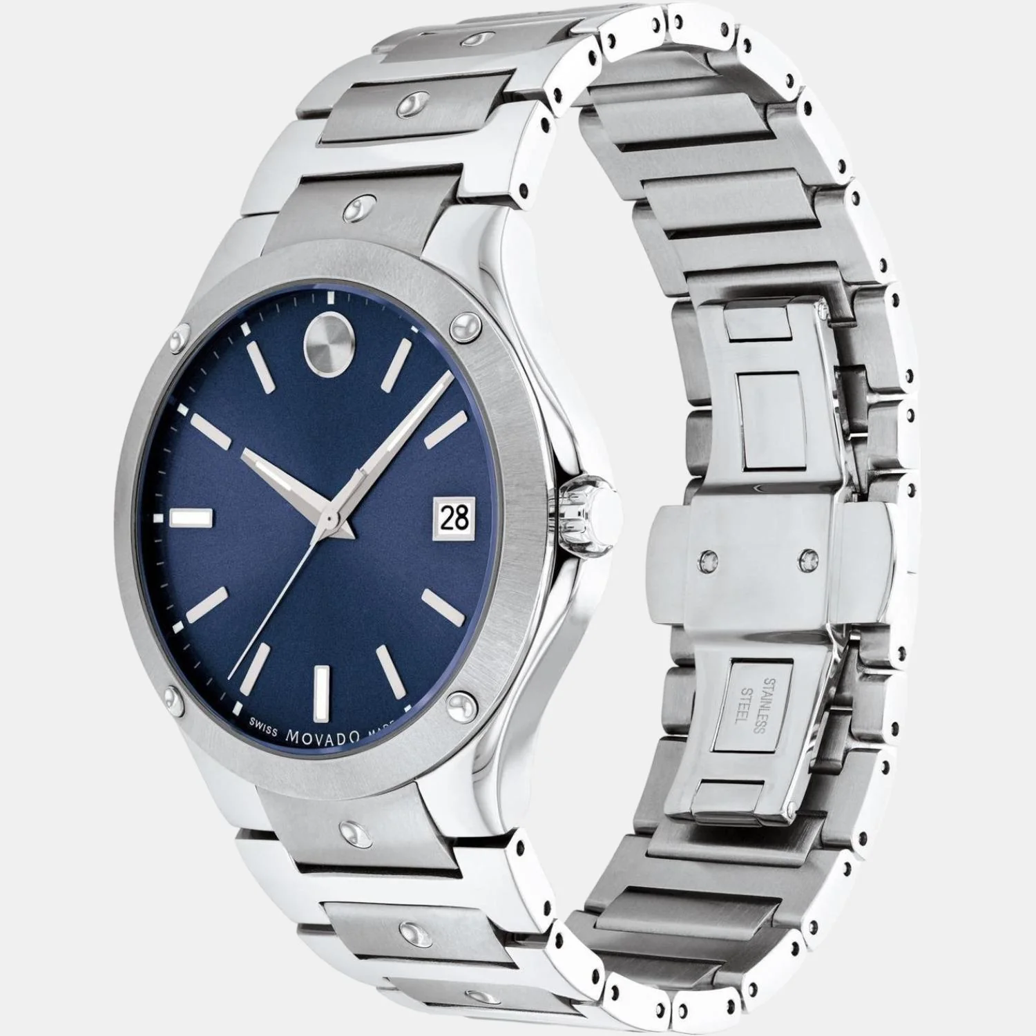 Se Men Quartz Blue Dial Analog Stainless Steel Watch 607513 - Image 2