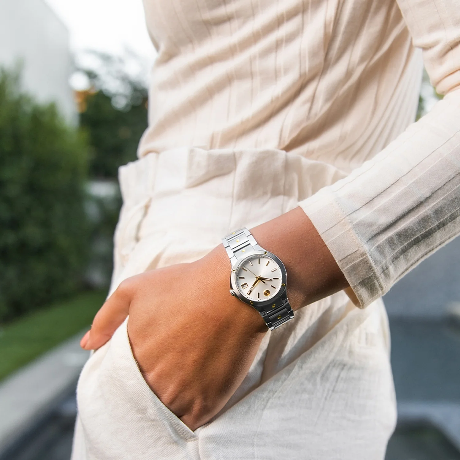 Se Women Quartz Silver Dial Analog Stainless Steel Watch 607516 - Image 4