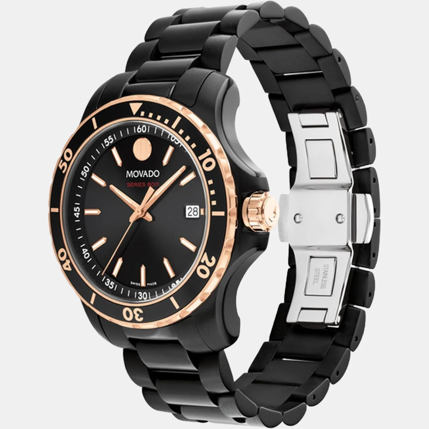 Series 800 Men Quartz Black Dial Analog Stainless Steel Watch 2600162 - Image 2