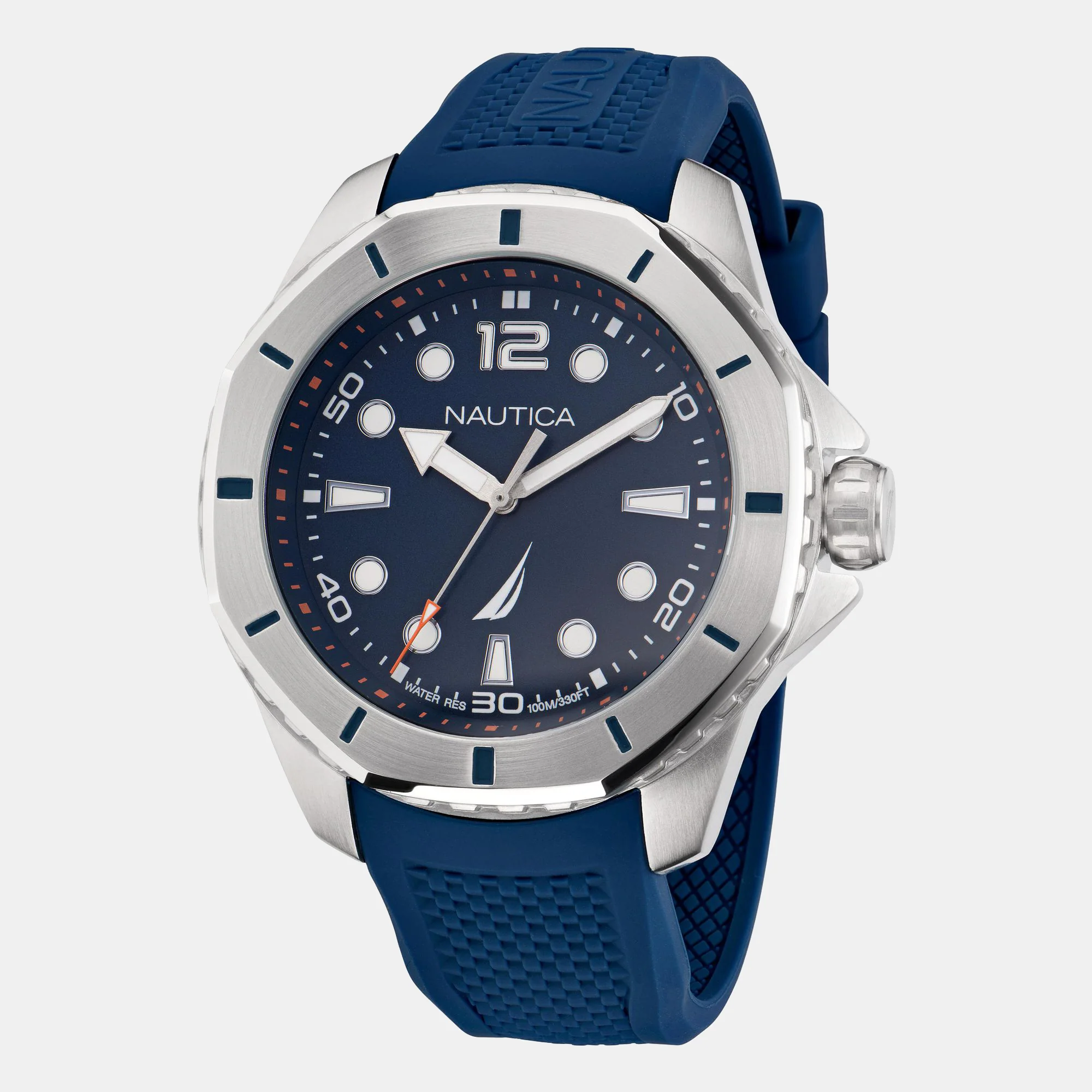 Men Quartz Blue Dial Analog Silicone Watch NAPKMF201