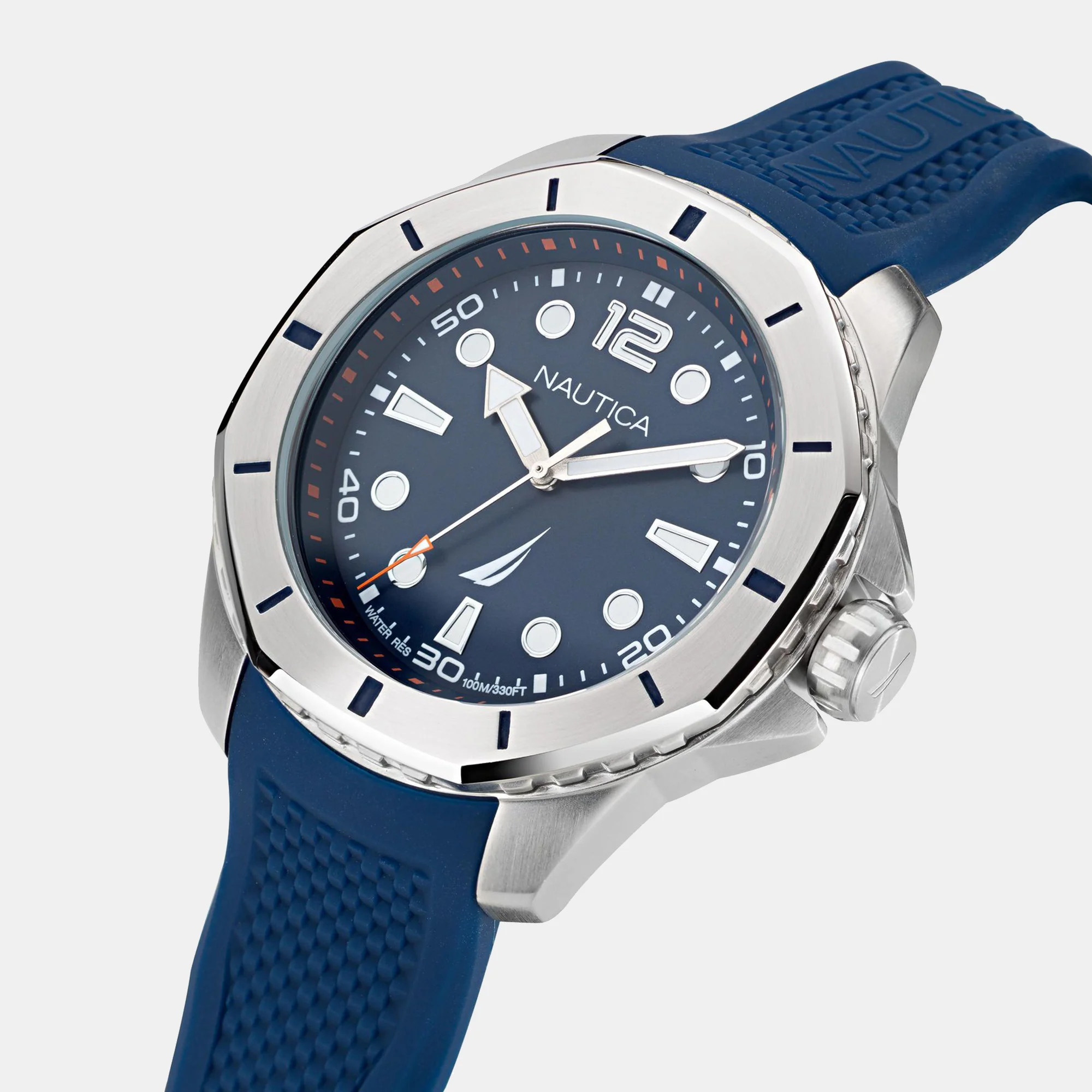 Men Quartz Blue Dial Analog Silicone Watch NAPKMF201 - Image 2