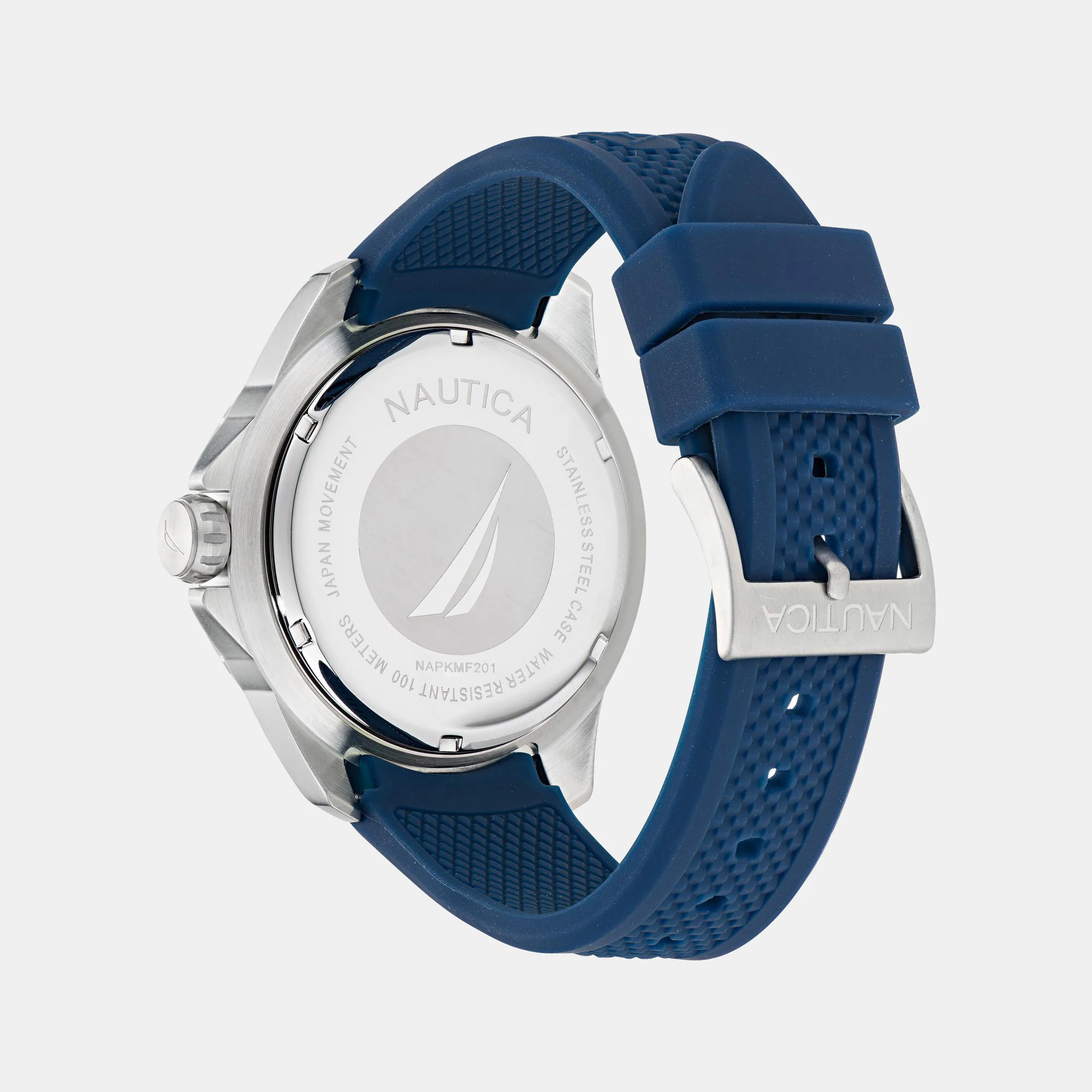 Men Quartz Blue Dial Analog Silicone Watch NAPKMF201 - Image 3