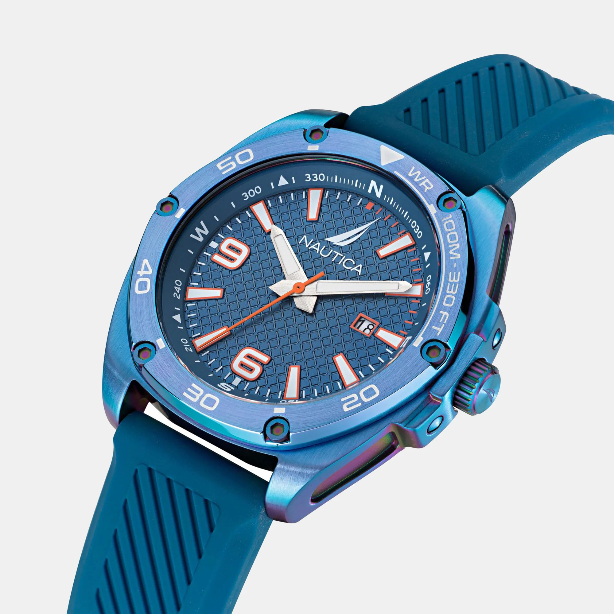 Men Quartz Blue Dial Analog Silicone Watch NAPTCF201 - Image 2