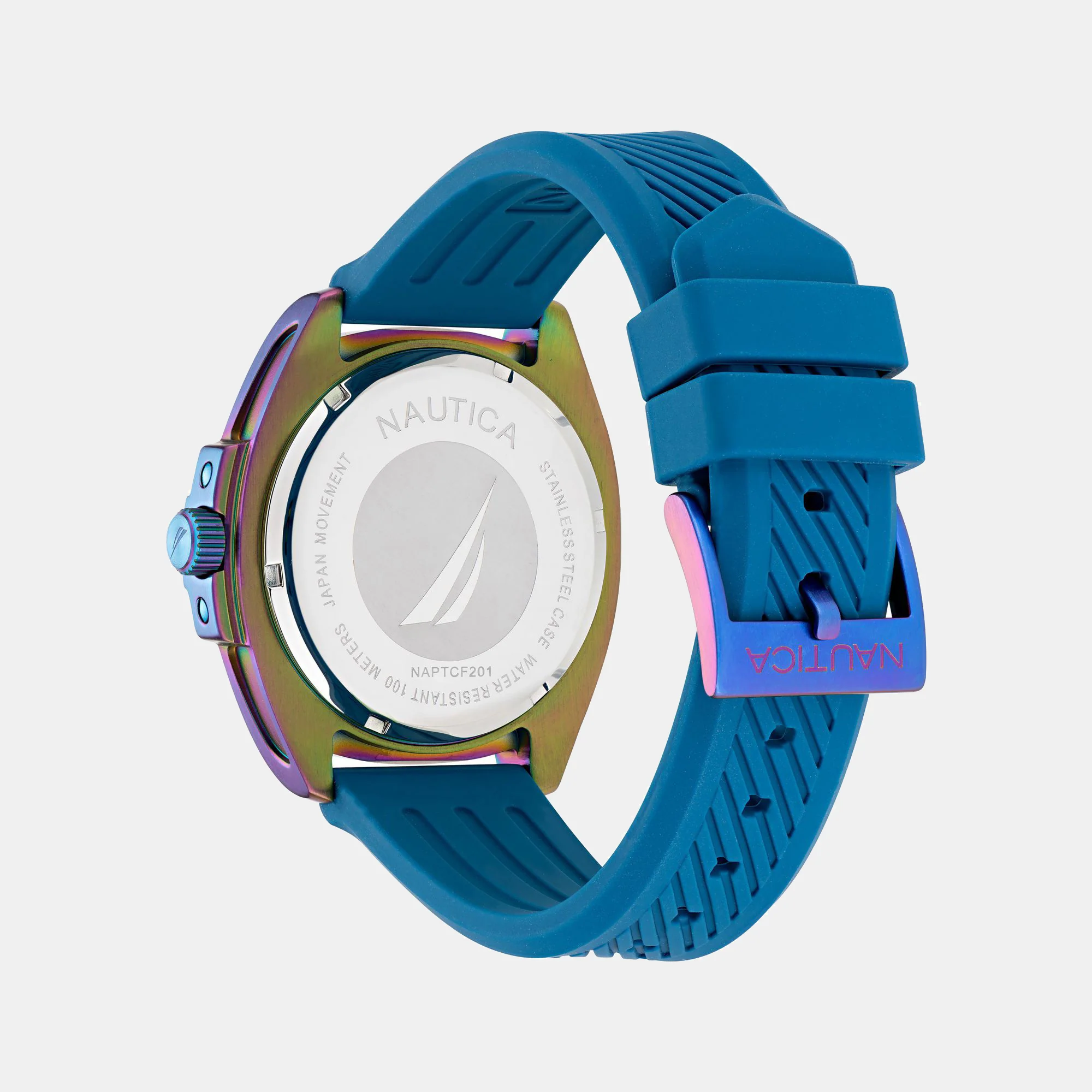 Men Quartz Blue Dial Analog Silicone Watch NAPTCF201 - Image 3