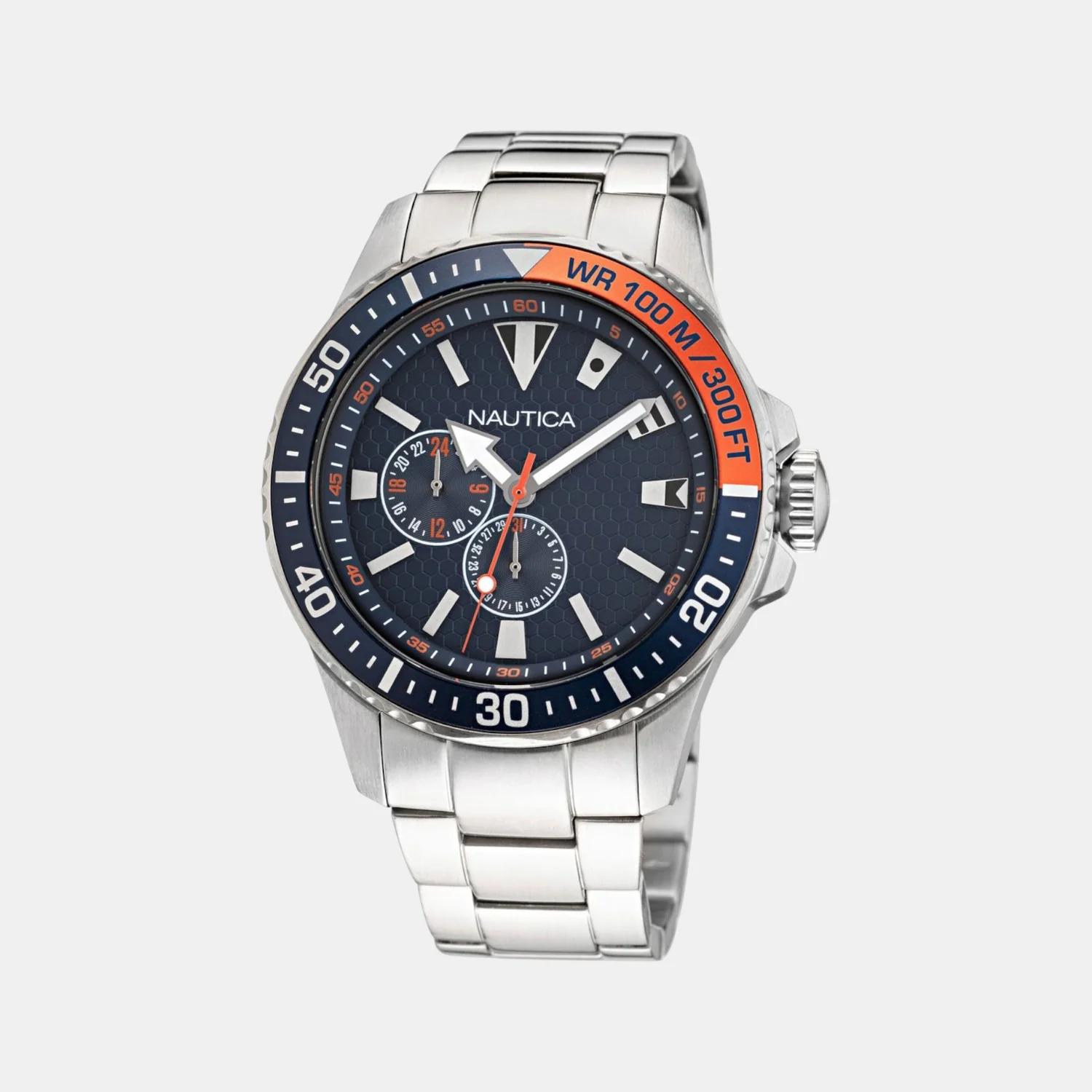Men Quartz Blue Dial Analog Stainless Steel Watch NAPFRF030