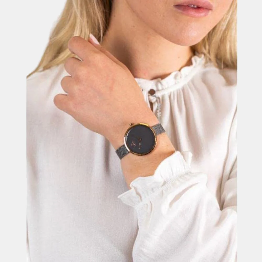 Dok-Granite Women Quartz Black Dial Analog Mesh Watch V227LXVJMJ - Image 6
