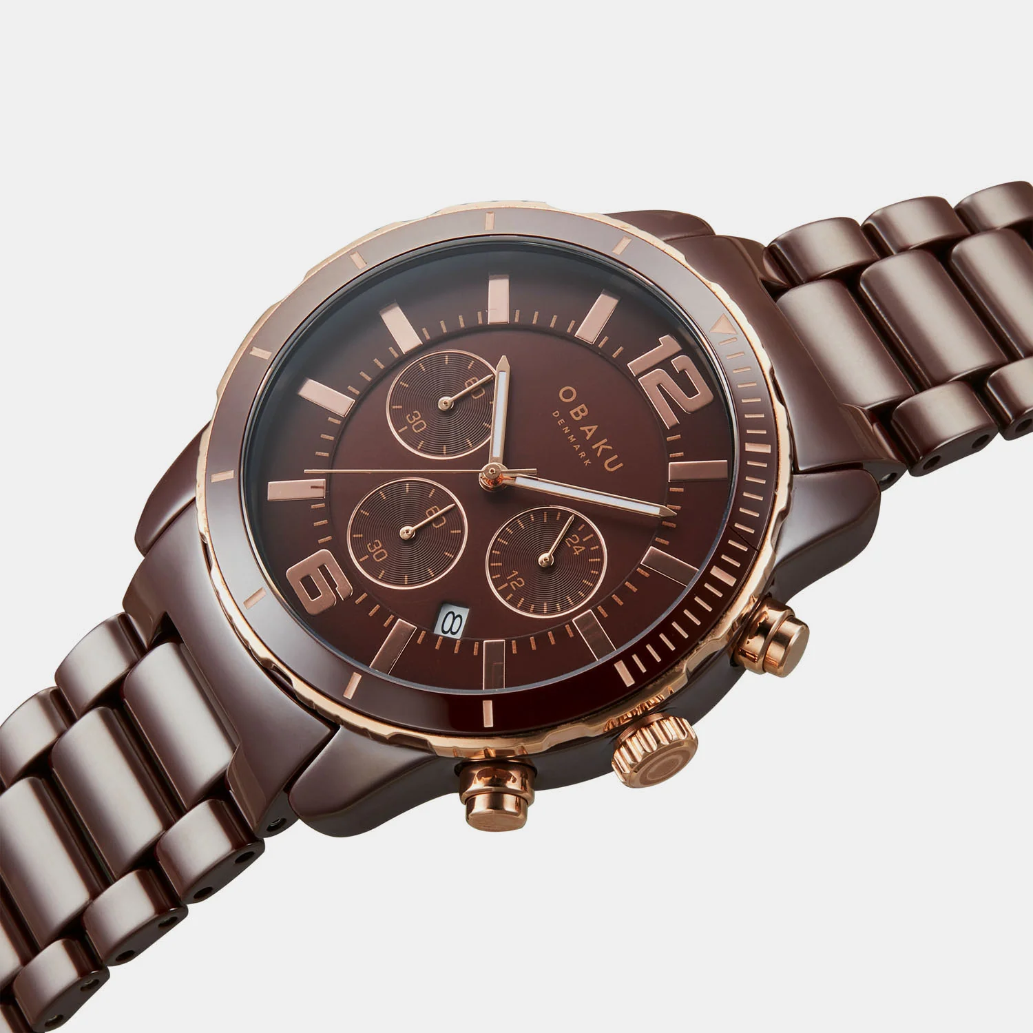 Falk Men Quartz Brown Dial Analog Ceramic Watch V278GCXNCN - Image 2