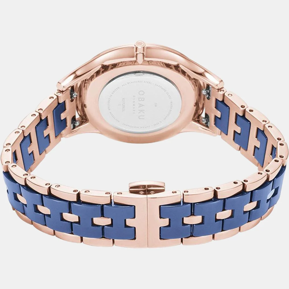 Fin Sunset Women Quartz Blue Dial Analog Stainless Steel Watch V217LXVLSL - Image 2