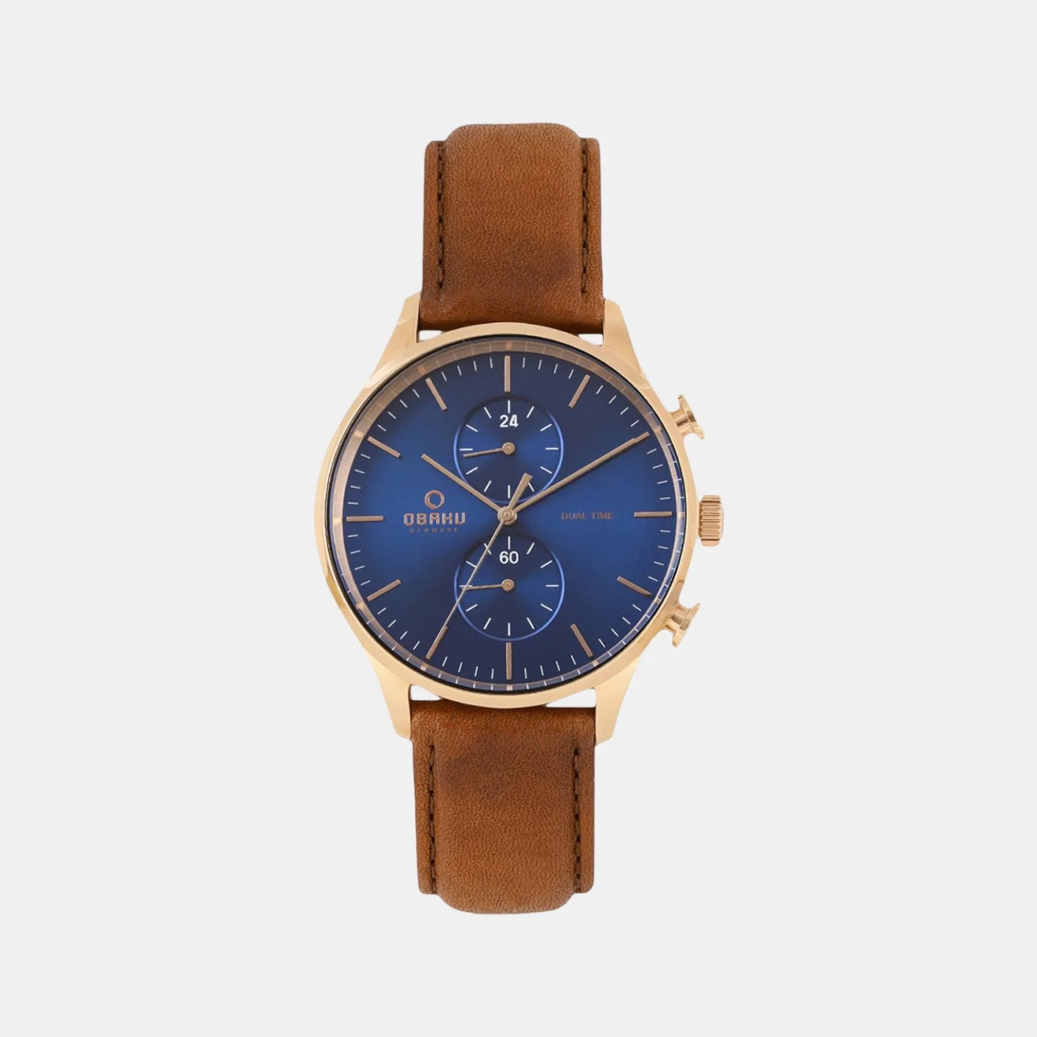 Gran-Amber Men Quartz Blue Dial Chronograph Leather Watch V196GUVLRN