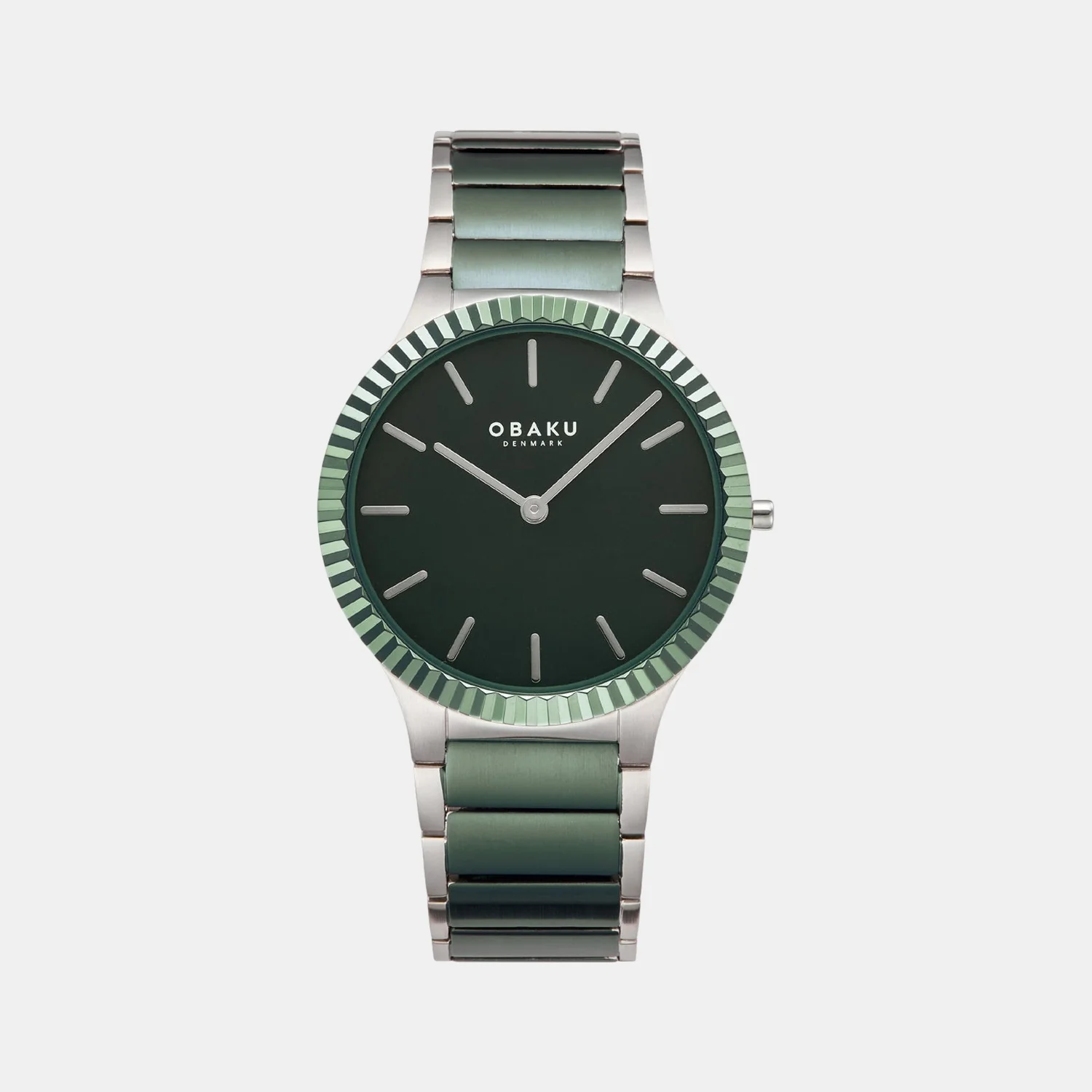 Linje Leaf Men Quartz Green Dial Analog Stainless Steel Watch V292GXOESS