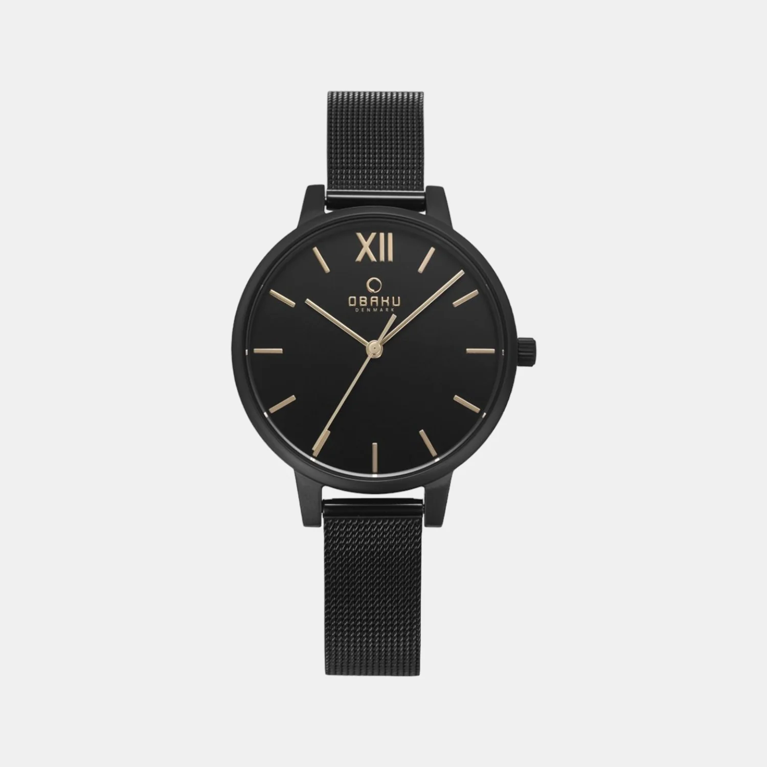 Liv-Charcoal Women Quartz Black Dial Analog Mesh Watch V209LXBBMB