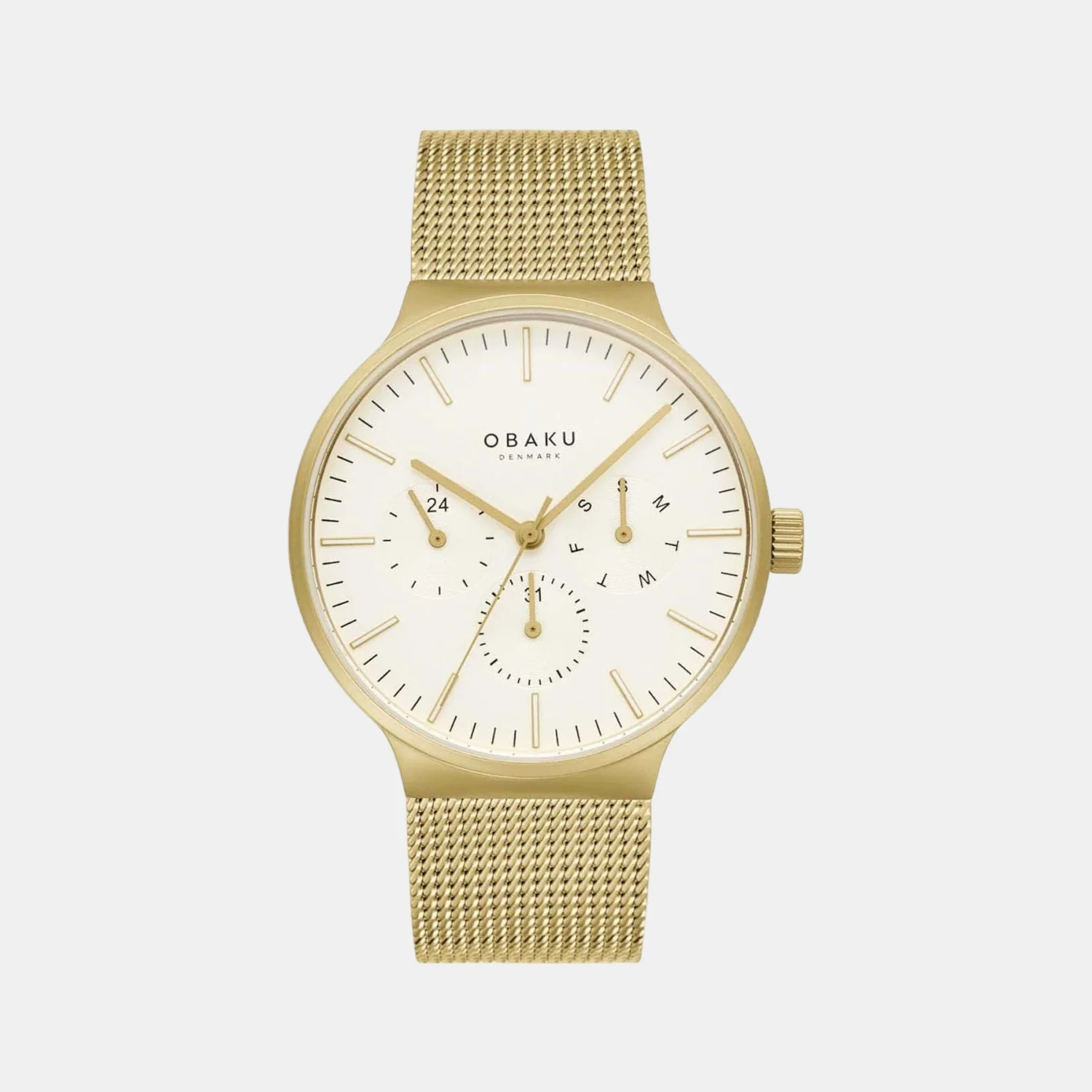 Mos Men Quartz Gold Dial Analog Stainless Steel Watch V229GMGGMG-GD