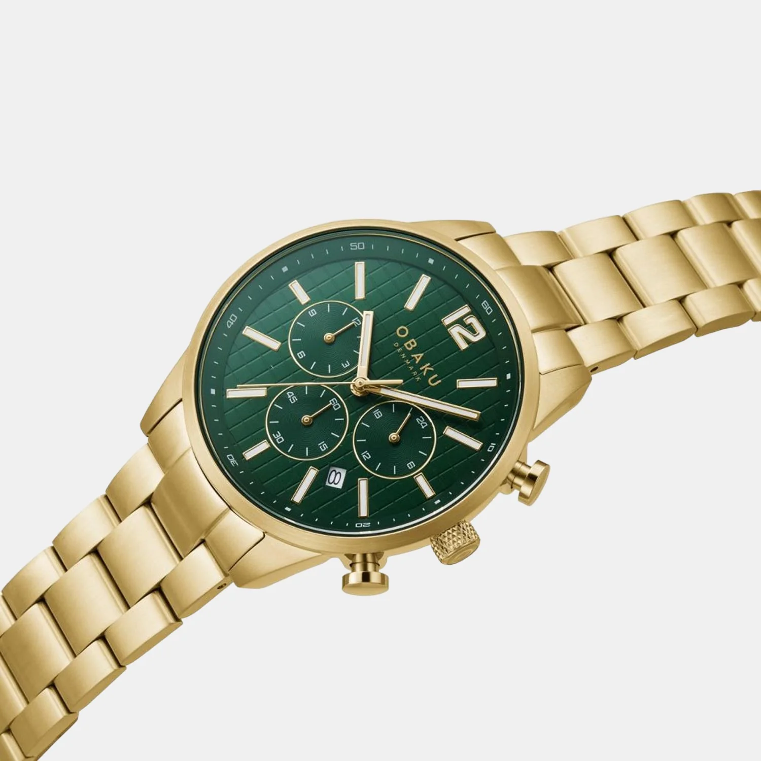 Skov Men Quartz Green Dial Chronograph Stainless Steel Watch V205GUGESG - Image 3