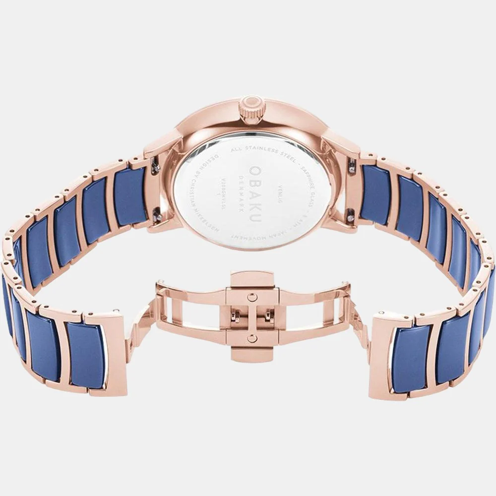 Venlig Sunset Women Quartz Blue Dial Analog Stainless Steel Watch V208GMVLSL - Image 5