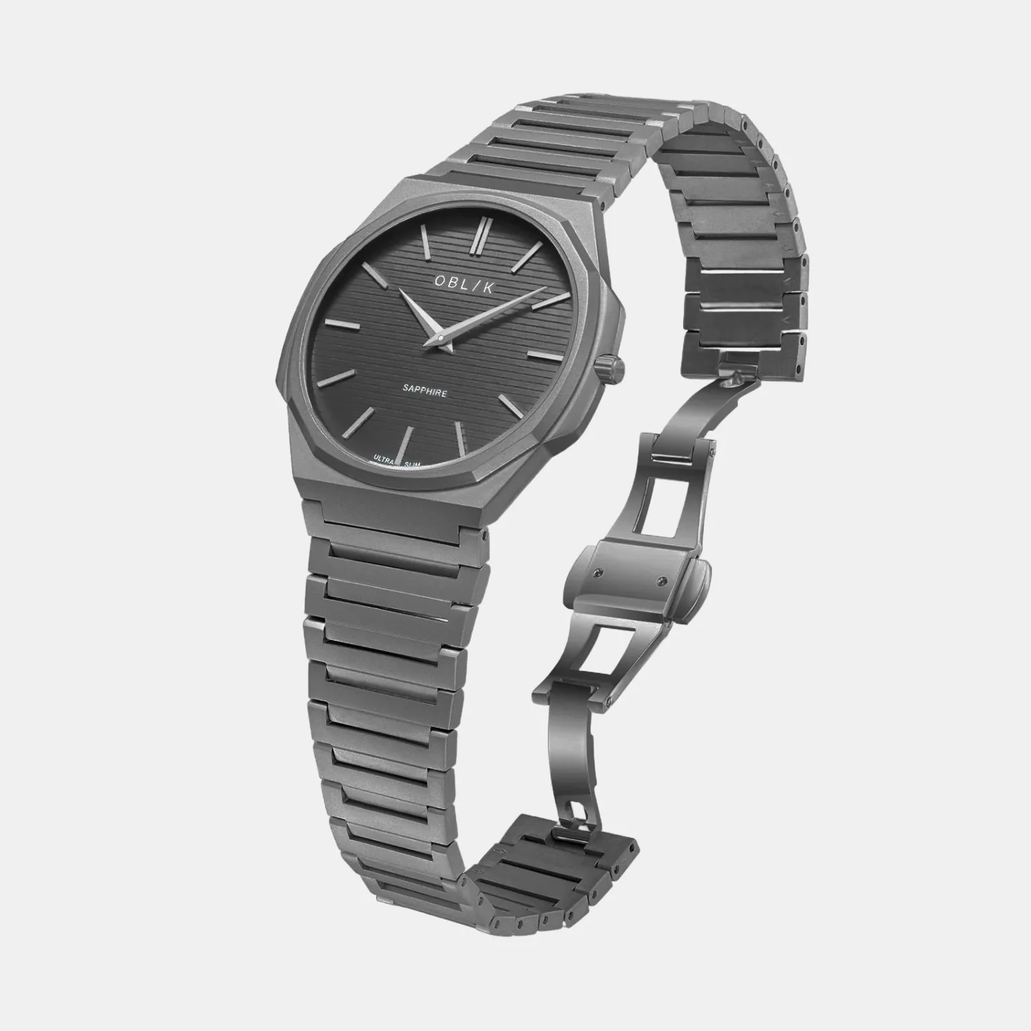 Blade Men Quartz Gunmetal Dial Analog Stainless Steel Watch - Image 3