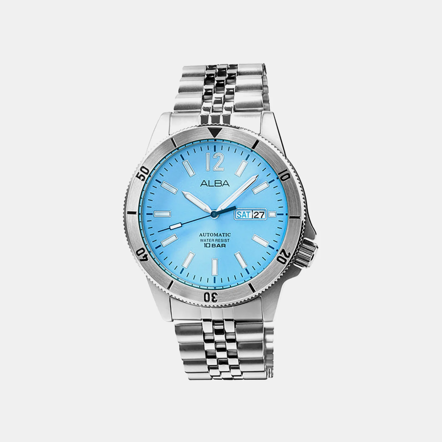 Olympic Men Quartz Blue Dial Analog Stainless Steel Watch AL4653X1
