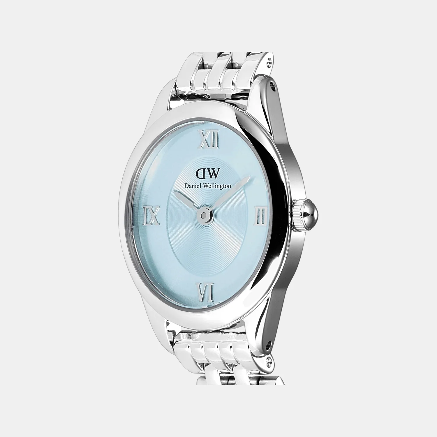 Oval Mini Women Quartz Ice Blue Dial Analog Stainless Steel Watch DW00100809K - Image 2