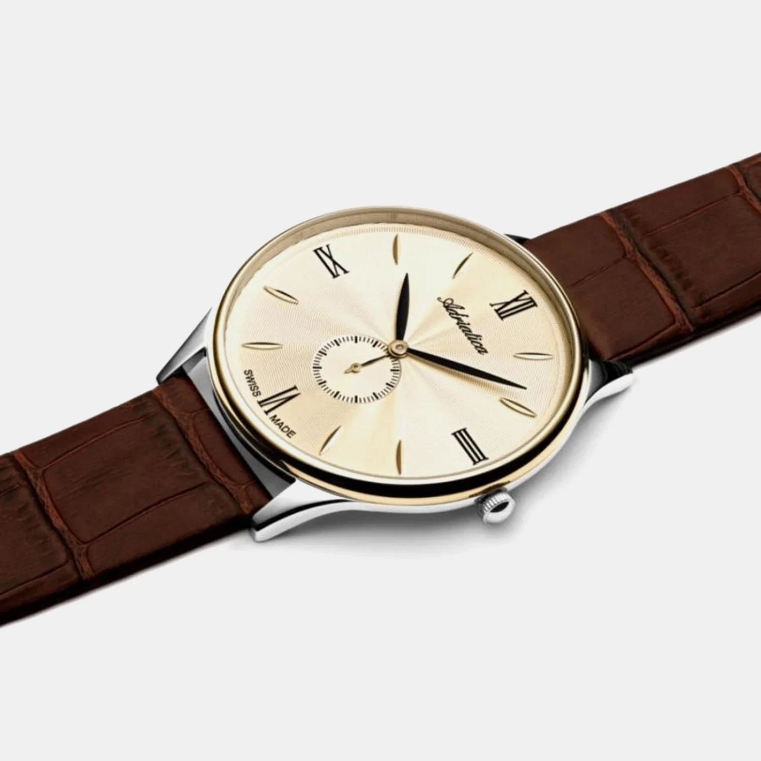 Pairs Men Quartz Champagne Dial Analog Leather Watch A1230.2261QXL - Image 2