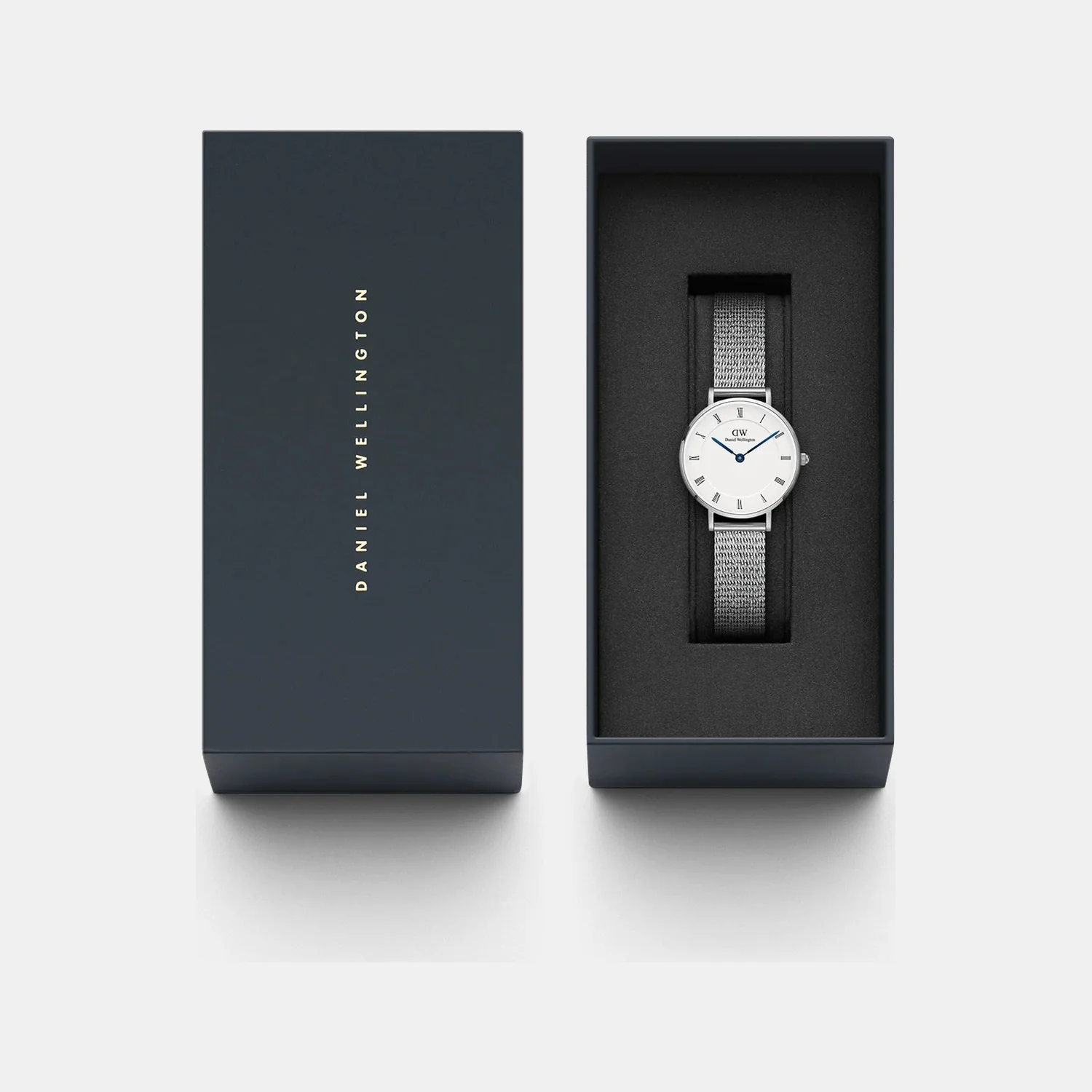 Petite Roman Numerals Women Quartz White Dial Analog Stainless Steel Watch DW00100684K - Image 5