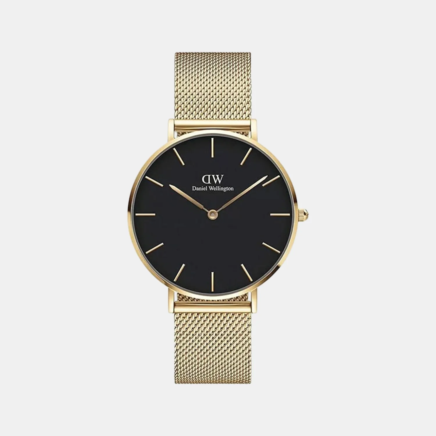 Petite Women Quartz Black Dial Analog Stainless Steel Watch DW00100345