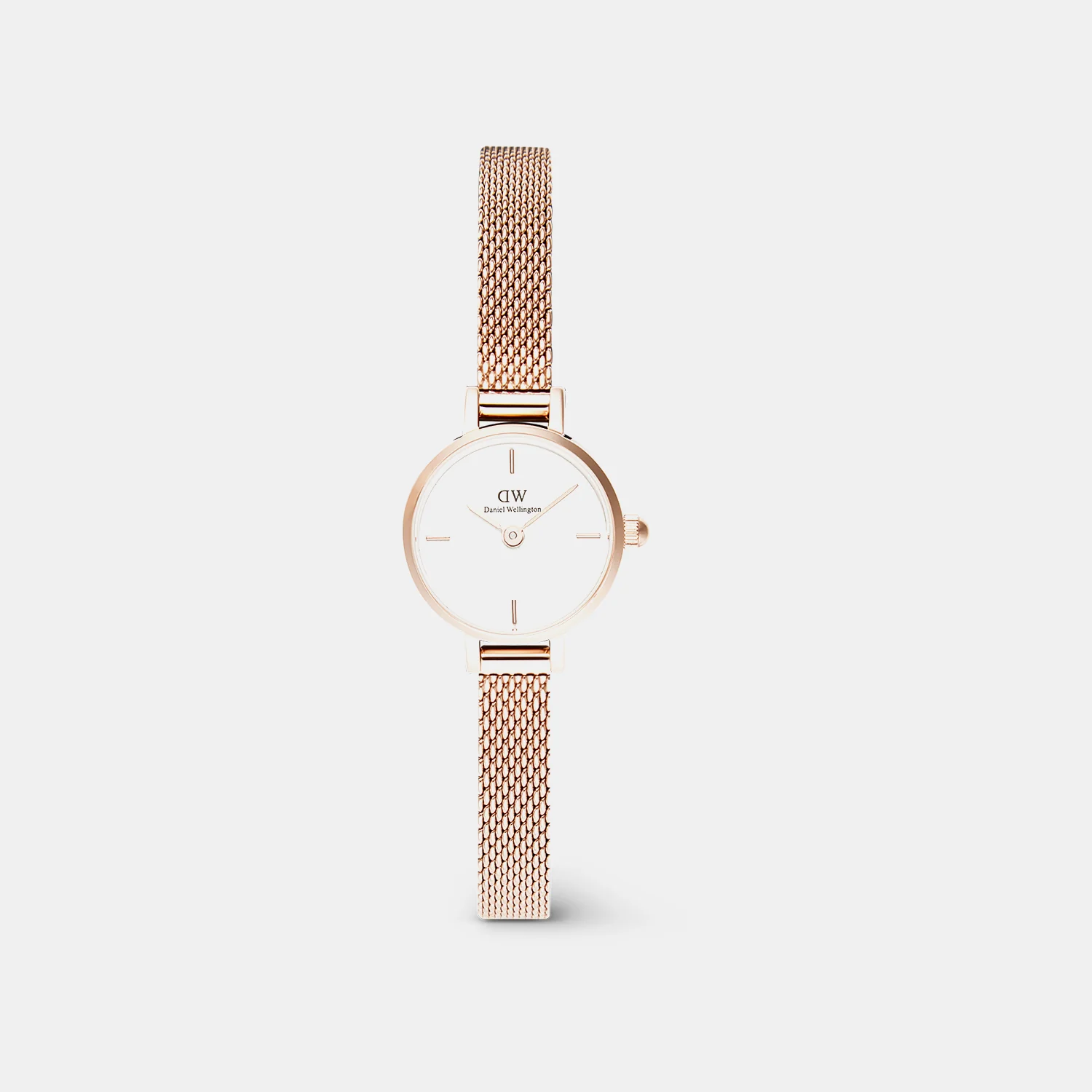 Petite Women Quartz White Dial Analog Mesh Watch DW00100744K