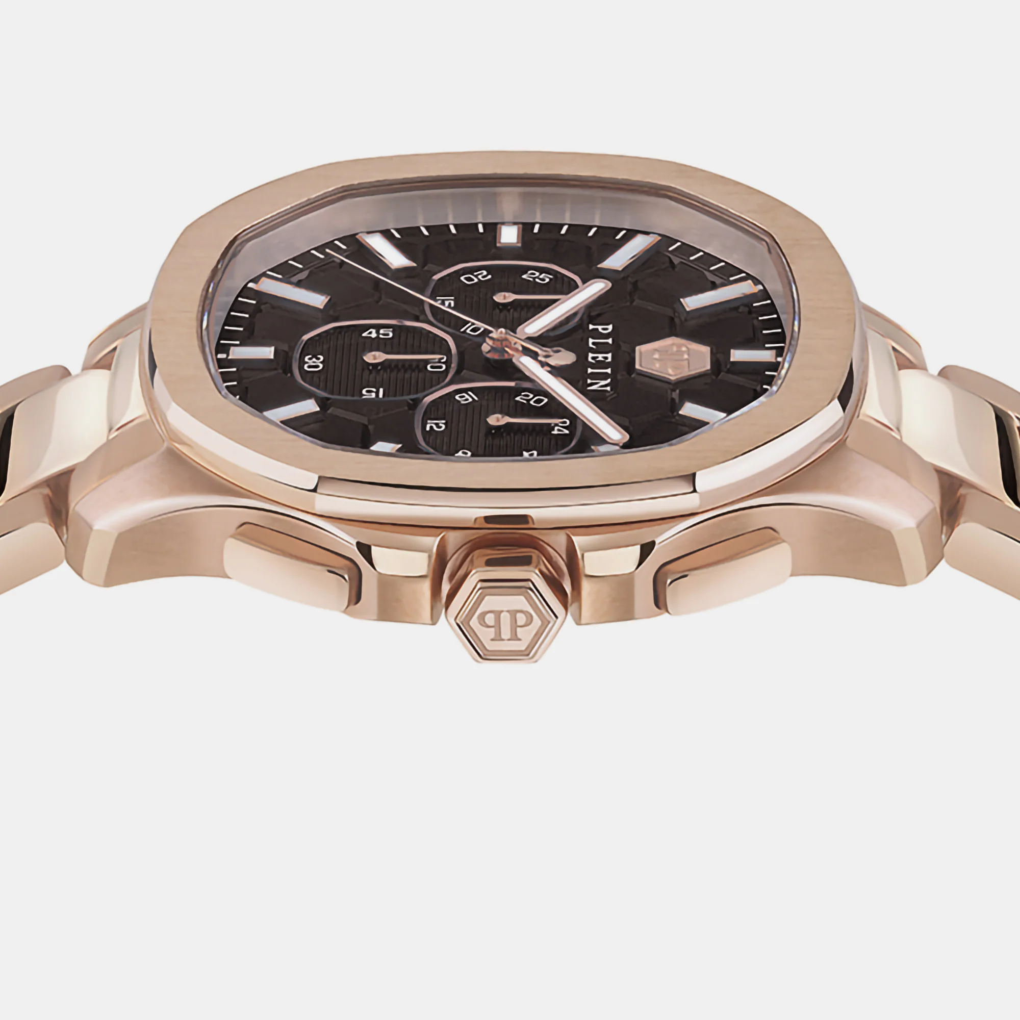 High-Iconic Men Quartz Brown Dial Chronograph Stainless Steel Watch PWSAA0623 - Image 2