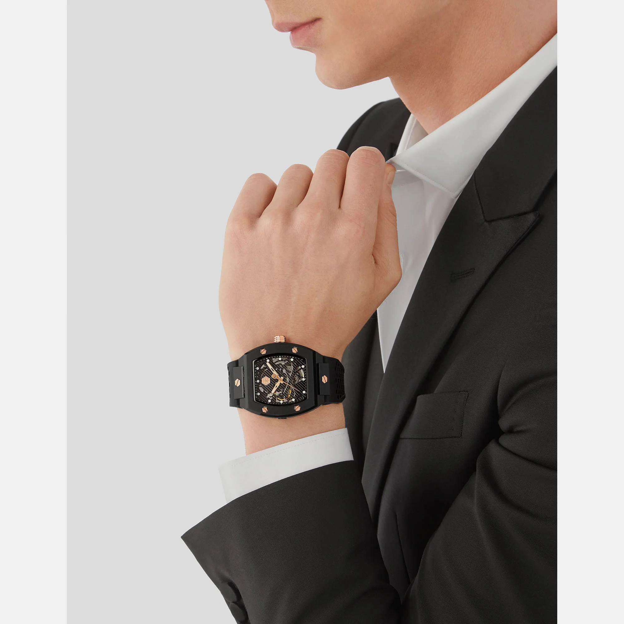 $keleton Men Automatic Black Dial Analog Silicone Watch PWVBA0523 - Image 5