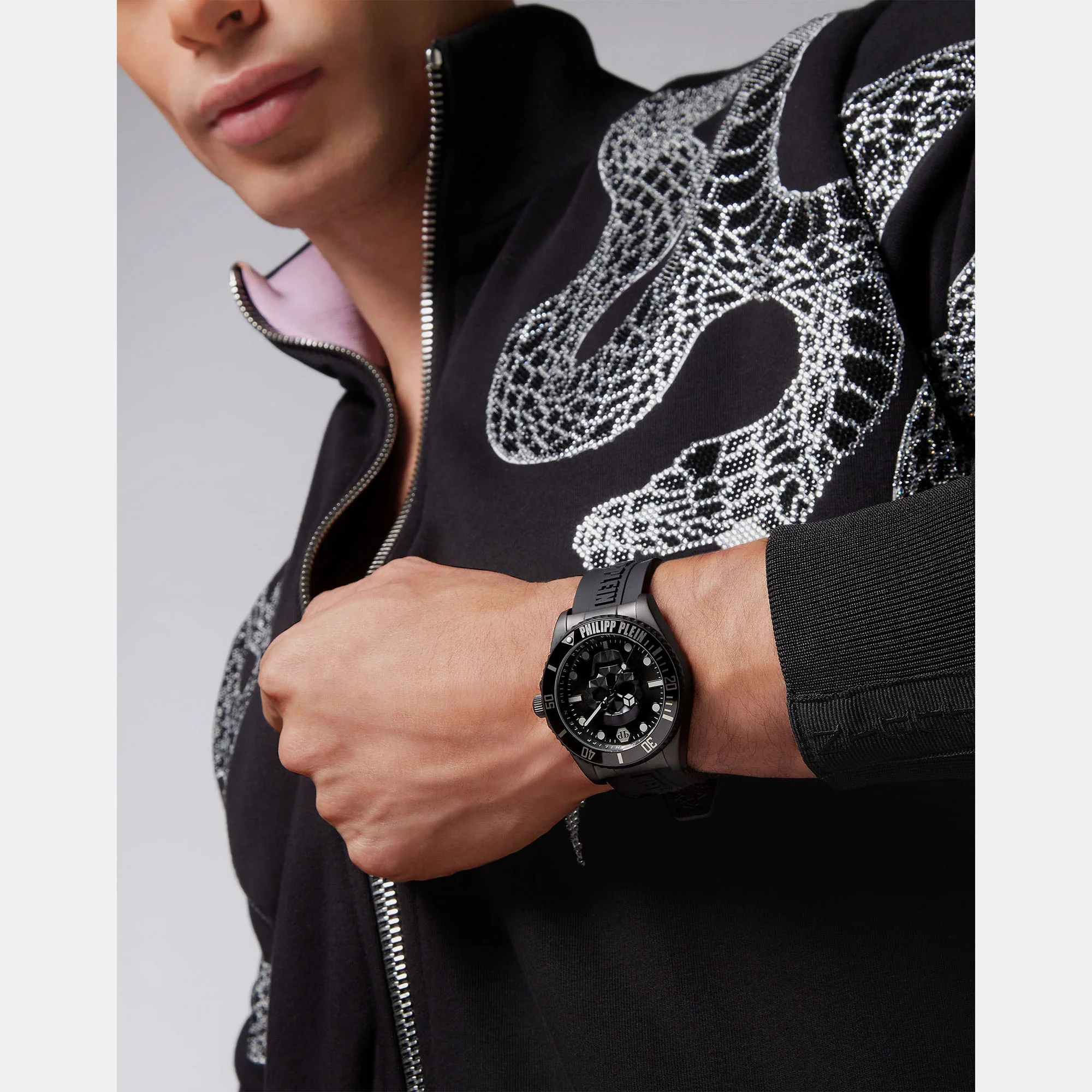 $kull Men Quartz Black Dial Analog Silicone Watch PWOAA0422 - Image 5